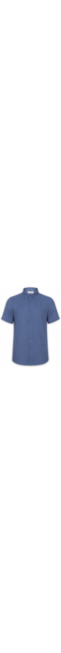 Camisa Casual Masculina Manga Curta Linen Soft - Azul