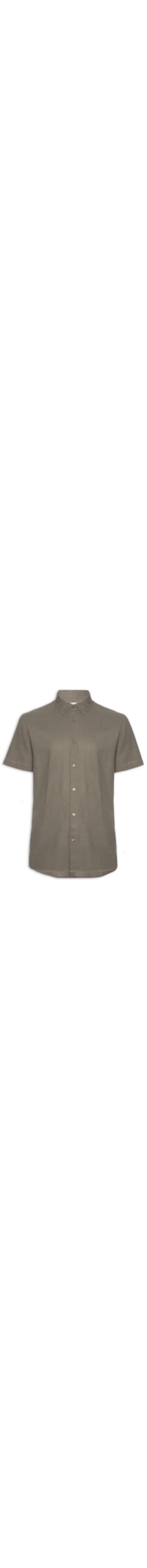 Camisa Casual Masculina Manga Curta Linen Soft - Cinza