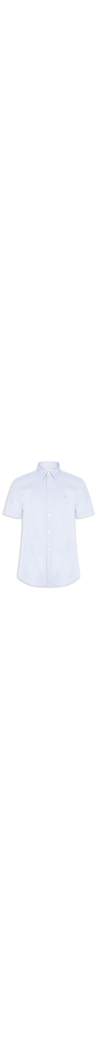 Camisa Casual Masculina Manga Curta Oxford - Azul