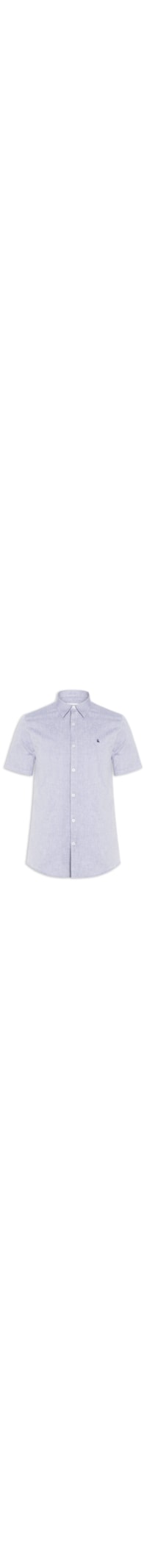 Camisa Casual Masculina Manga Curta Oxford - Azul