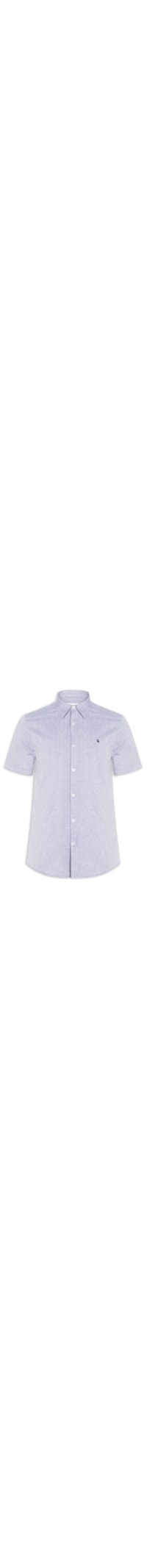 Camisa Casual Masculina Manga Curta Oxford - Azul
