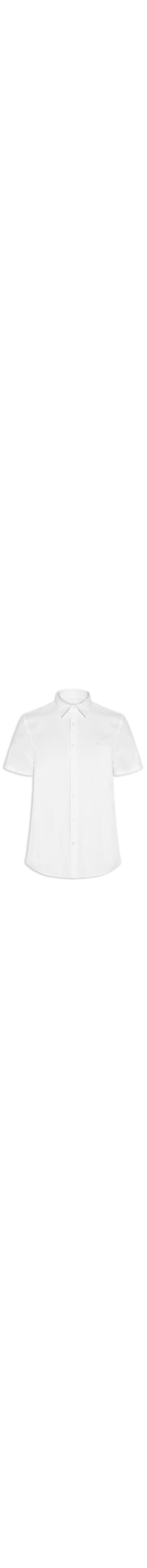 Camisa Casual Masculina Manga Curta Oxford - Branco