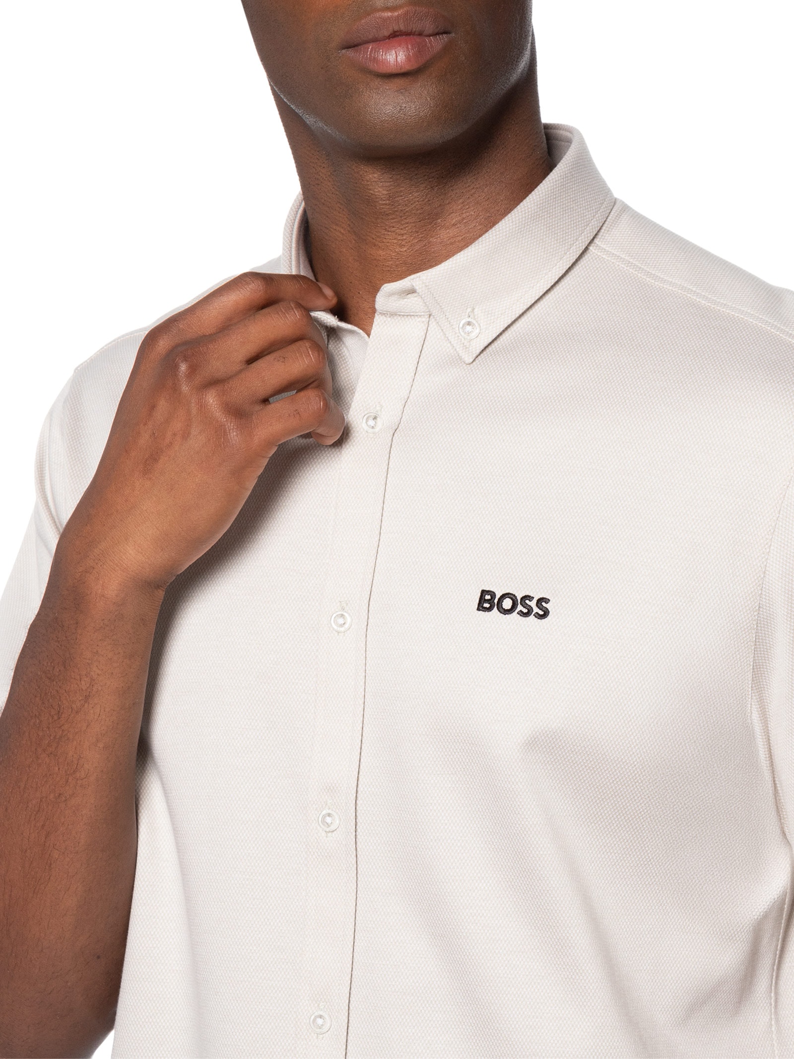 Camisa Casual Masculina Manga Curta ST Motion S Off White Boss