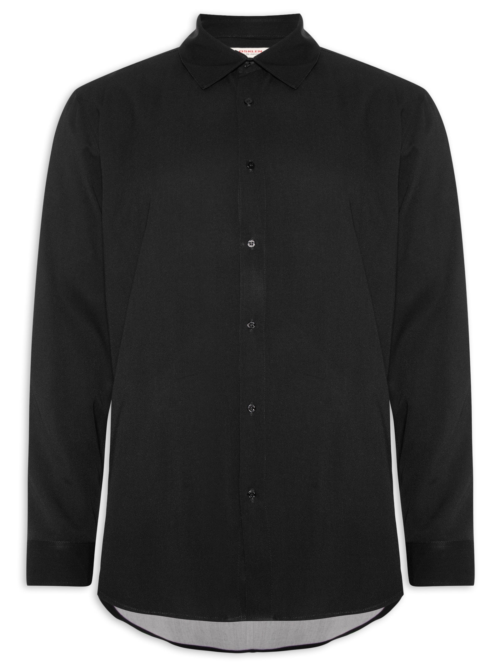 Camisa Casual Masculina Manga Longa Coqueiros Preto Osklen