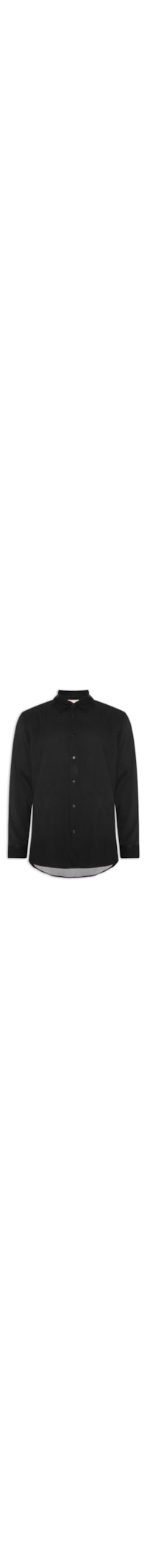 Camisa Casual Masculina Manga Longa Coqueiros - Preto