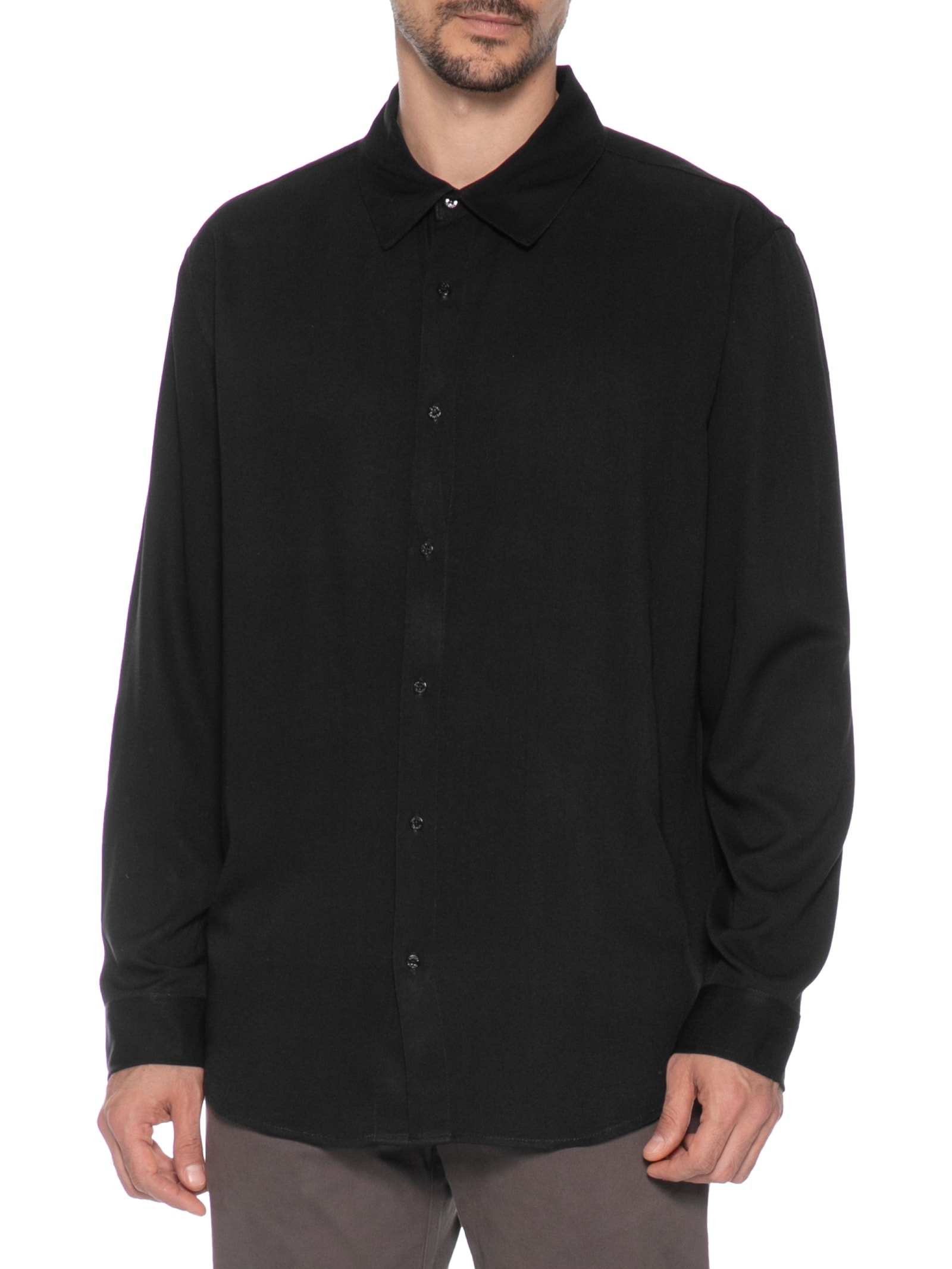 Camisa Casual Masculina Manga Longa Coqueiros Preto Osklen