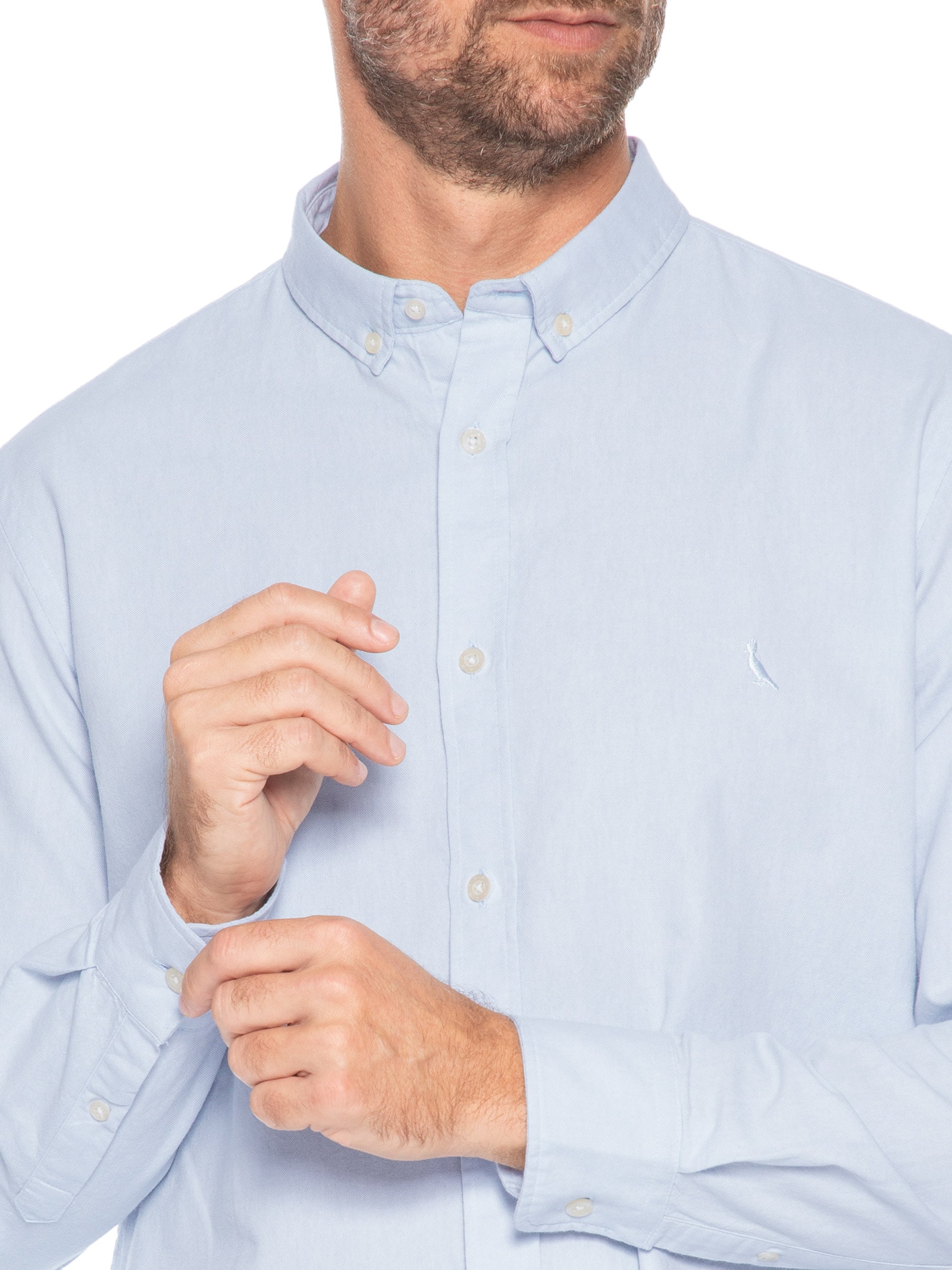 Camisa Casual Masculina Manga Longa Jorah Pana Azul Reserva