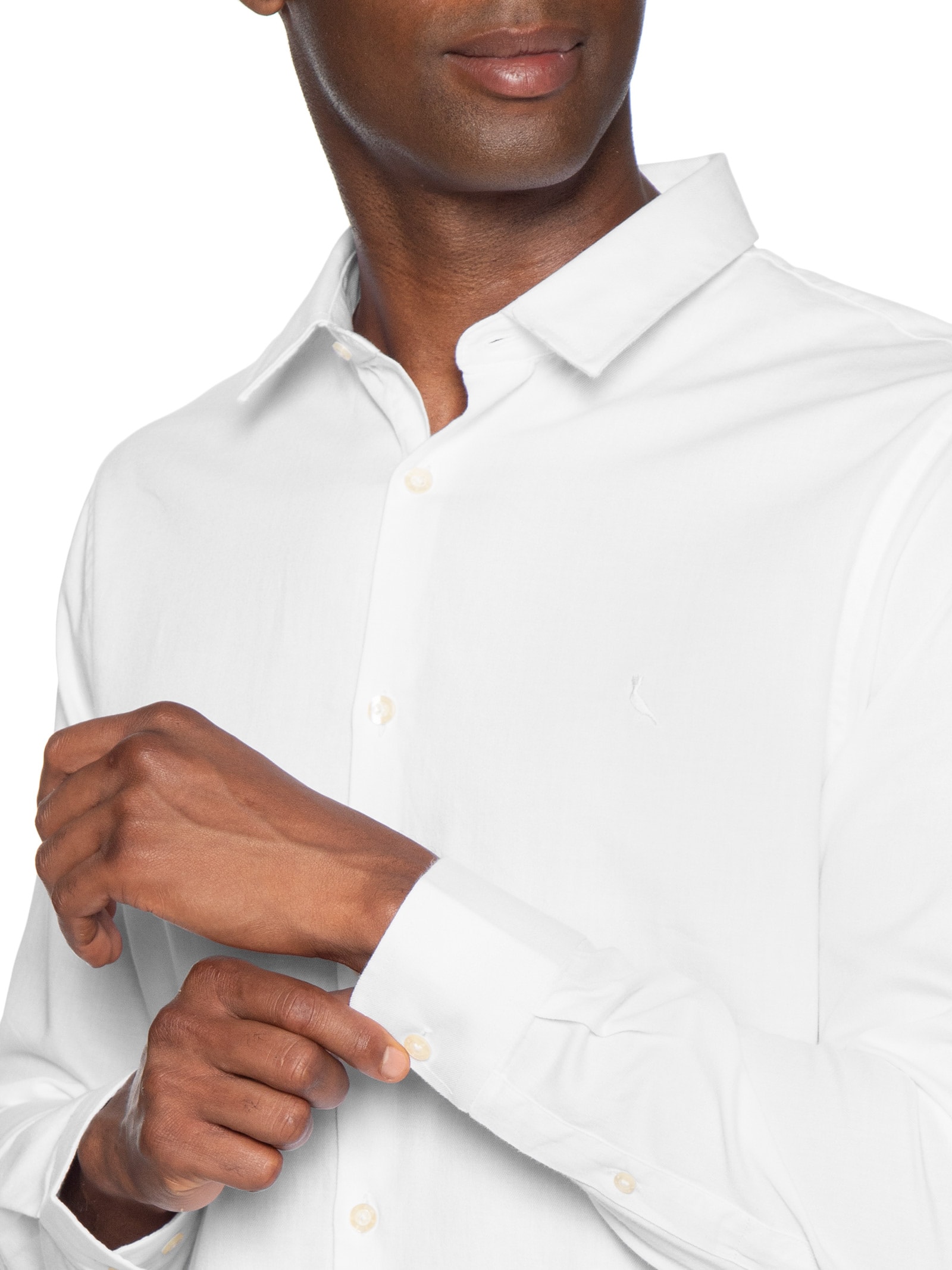 Camisa Casual Masculina Manga Longa Kiro Branco Reserva