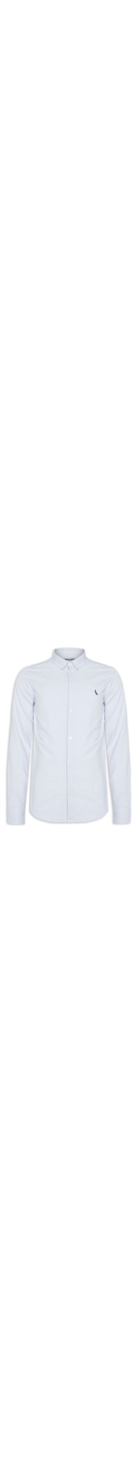 Camisa Casual Masculina Manga Longa Sport Oxford - Azul