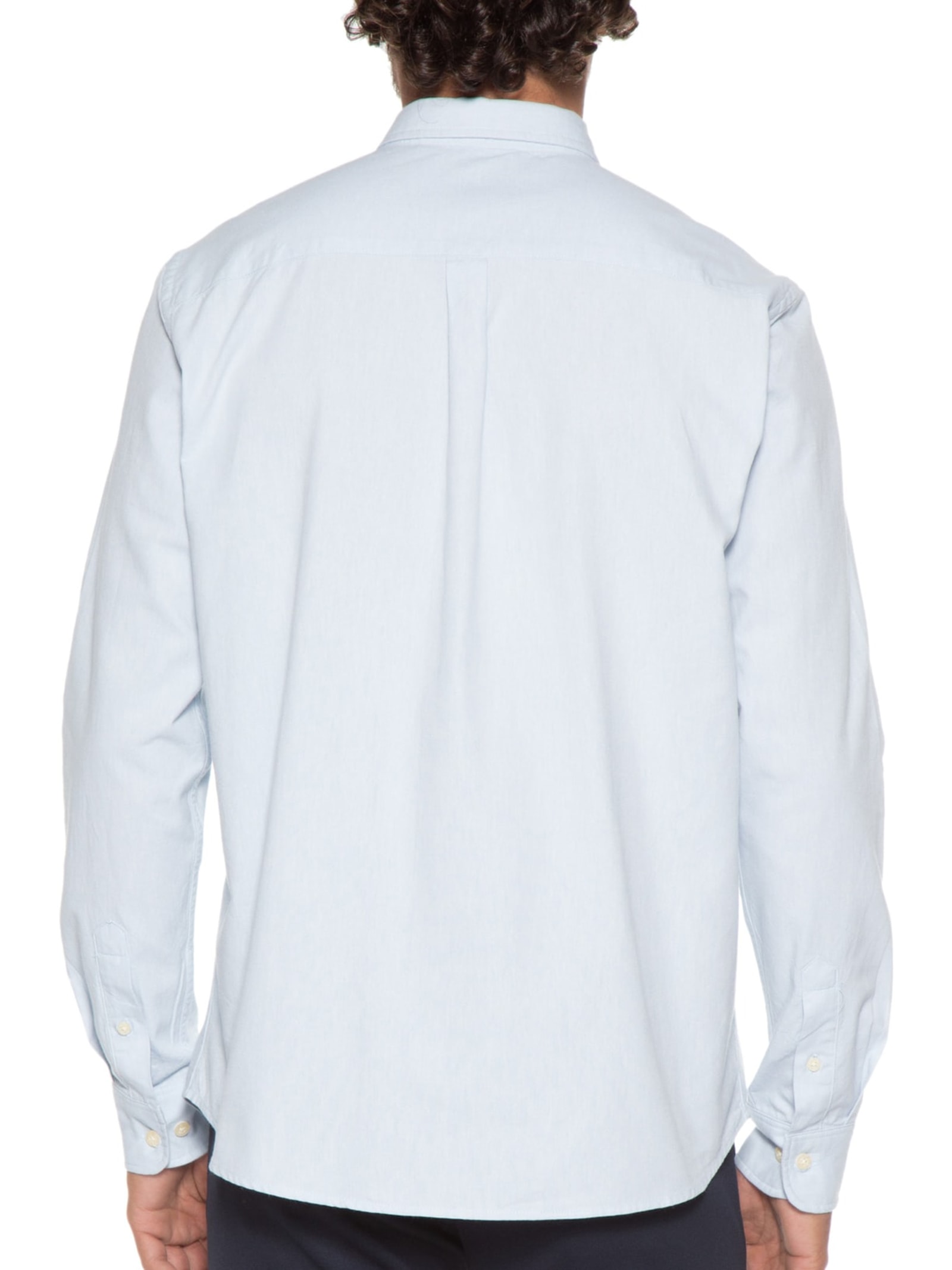 Camisa Casual Masculina Manga Longa Sport Oxford Azul Reserva