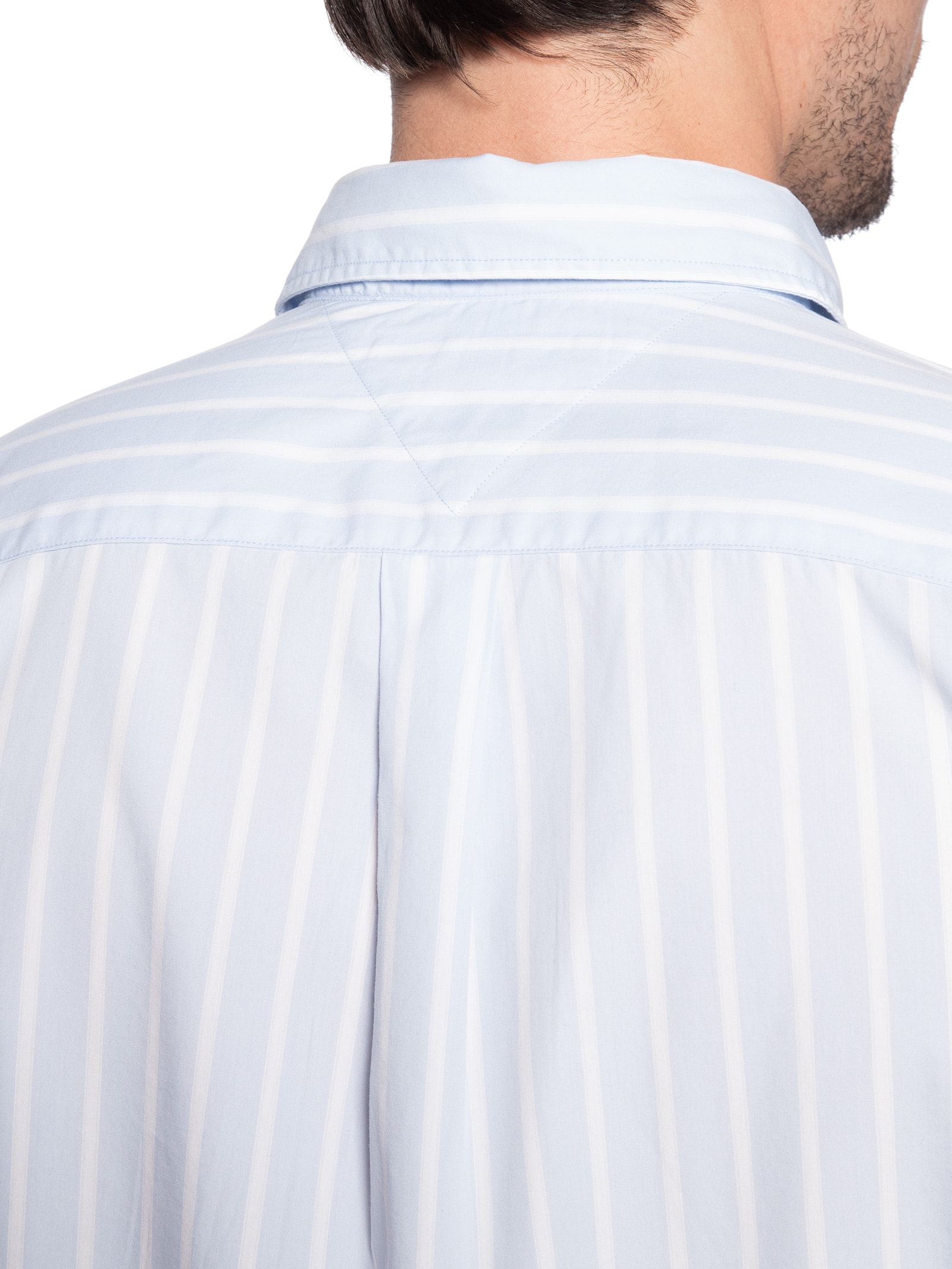 Camisa Casual Masculina Regular Fit Em Popline Estampada Azul Tommy Hilfiger