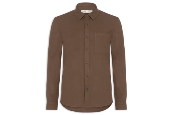 Camisa Casual Masculina Texturizada - Marrom