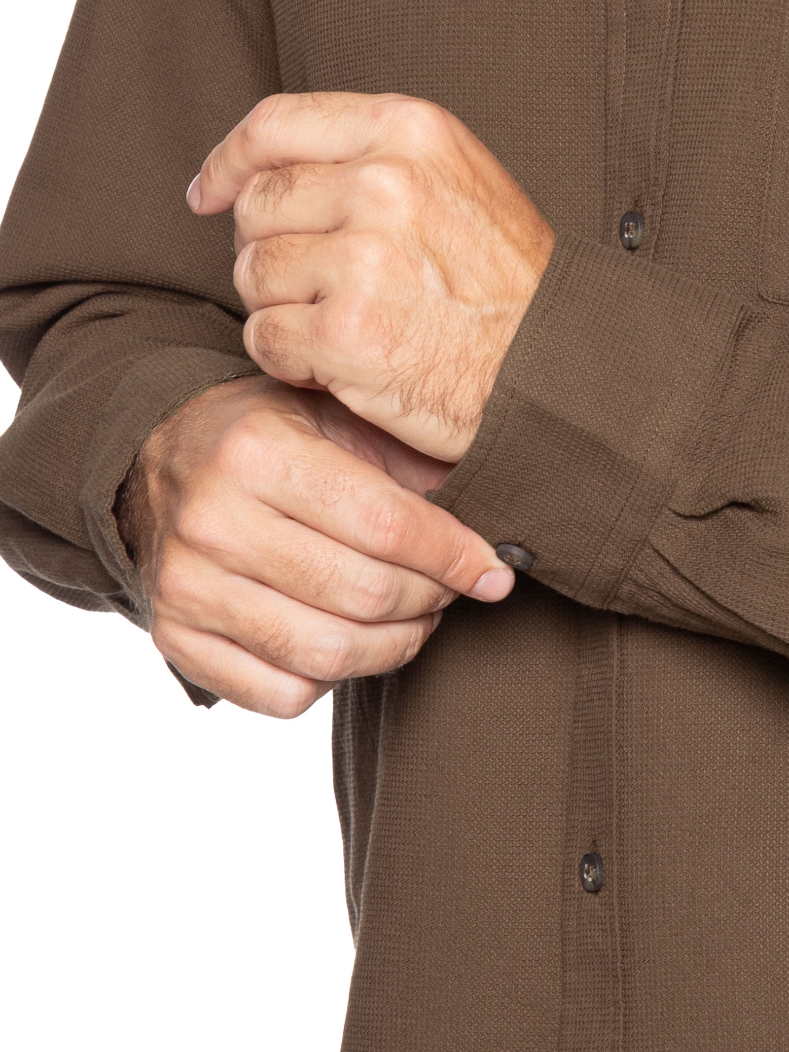 Camisa Casual Masculina Texturizada Marrom Hering