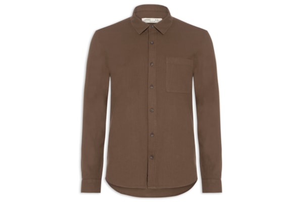 Camisa Casual Masculina Texturizada - Marrom