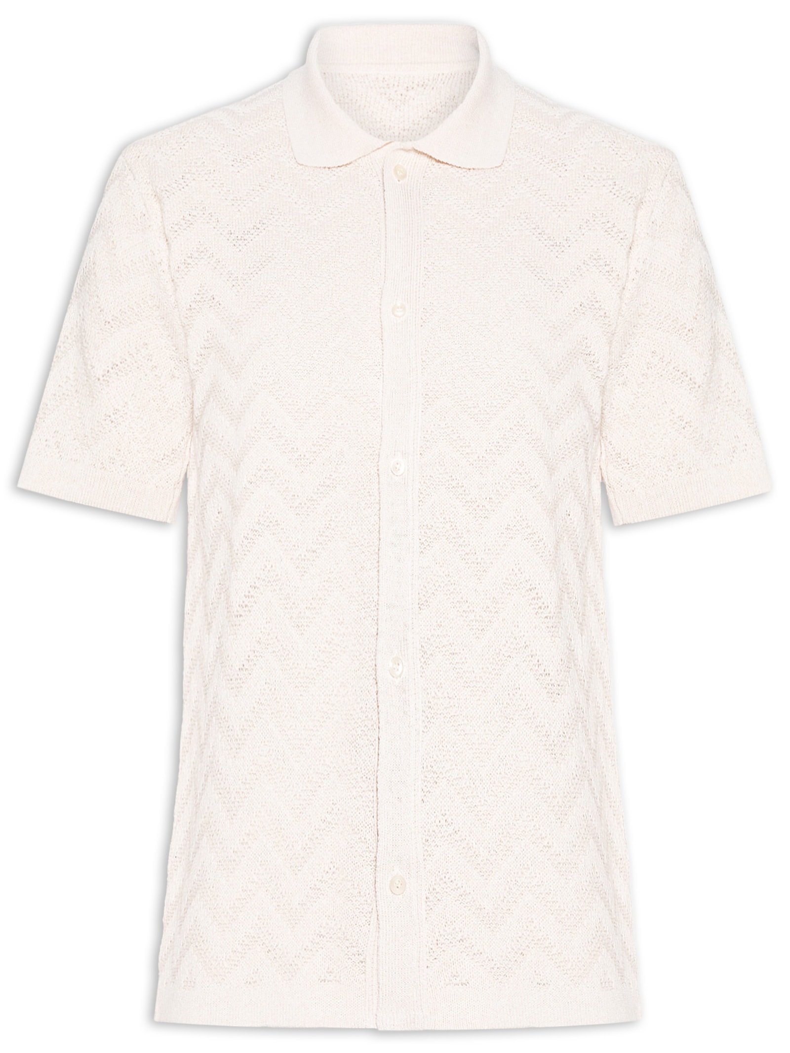 Camisa Casual Masculina Tricot Waves Regular Off White Sergio K