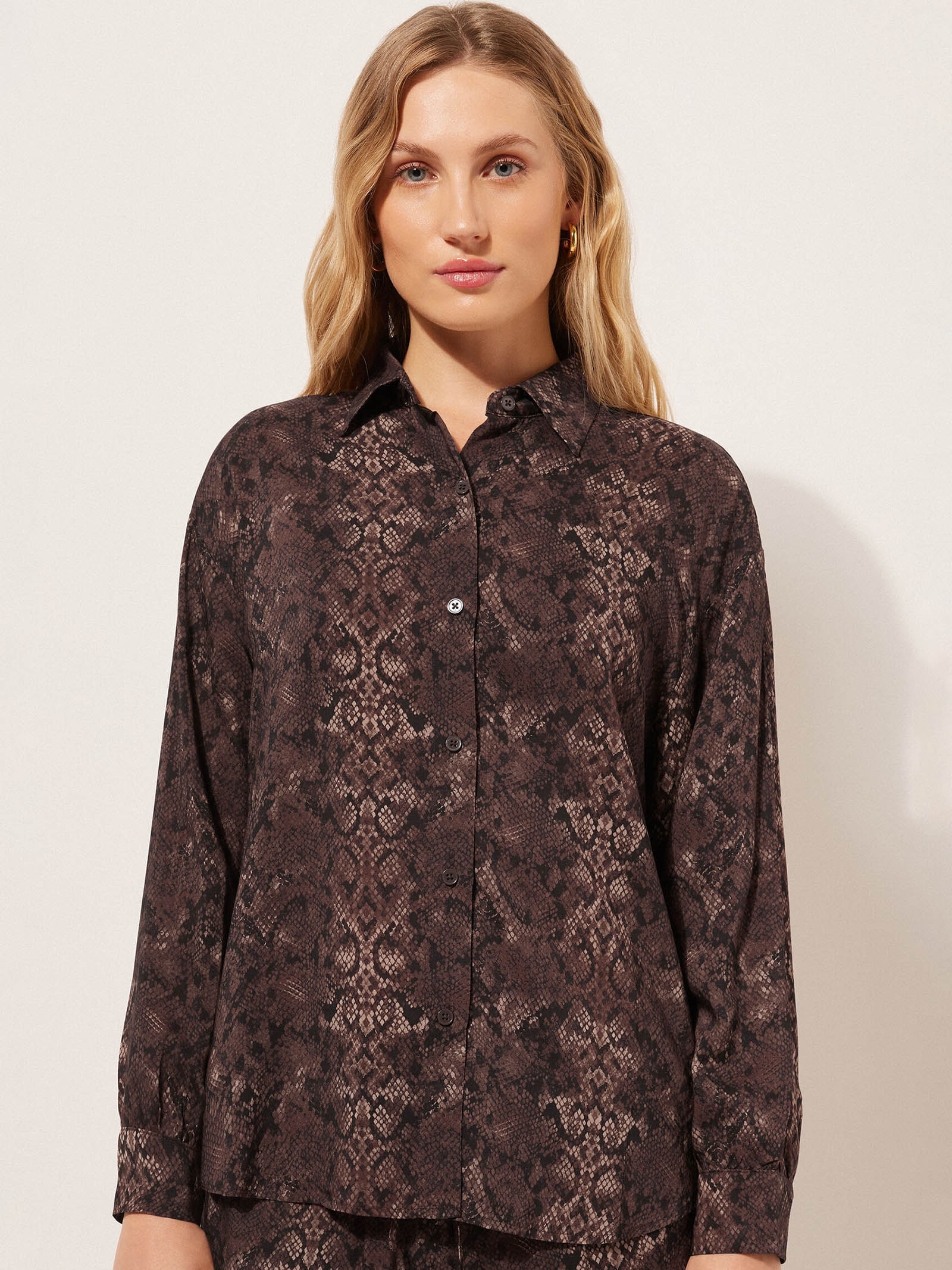 Camisa Com Padrão Selva Marrom Calzedonia