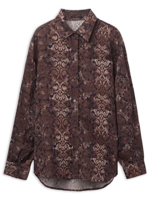 Camisa Com Padrão Selva – Marrom