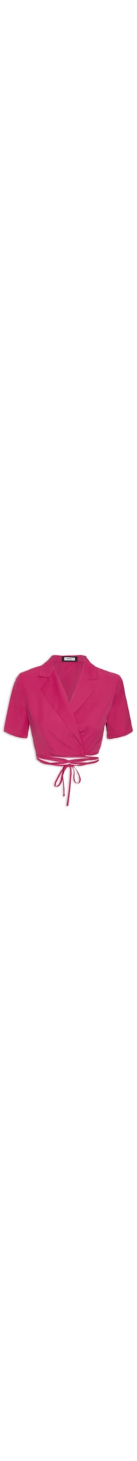 Camisa Cropped Com Amarração - Rosa