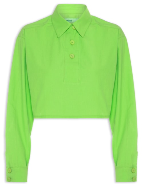 Camisa Cropped Leve – Verde