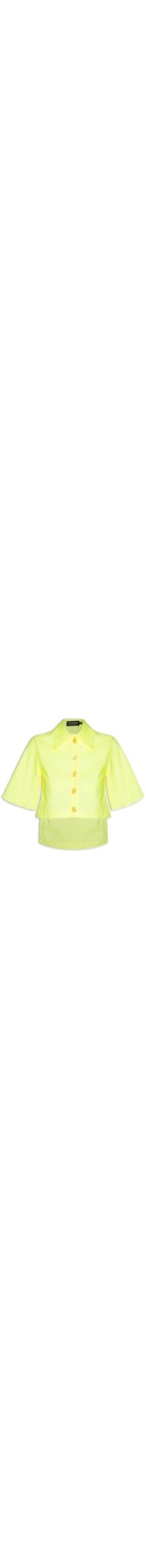 Camisa Cropped Sarja Jackie - Amarelo