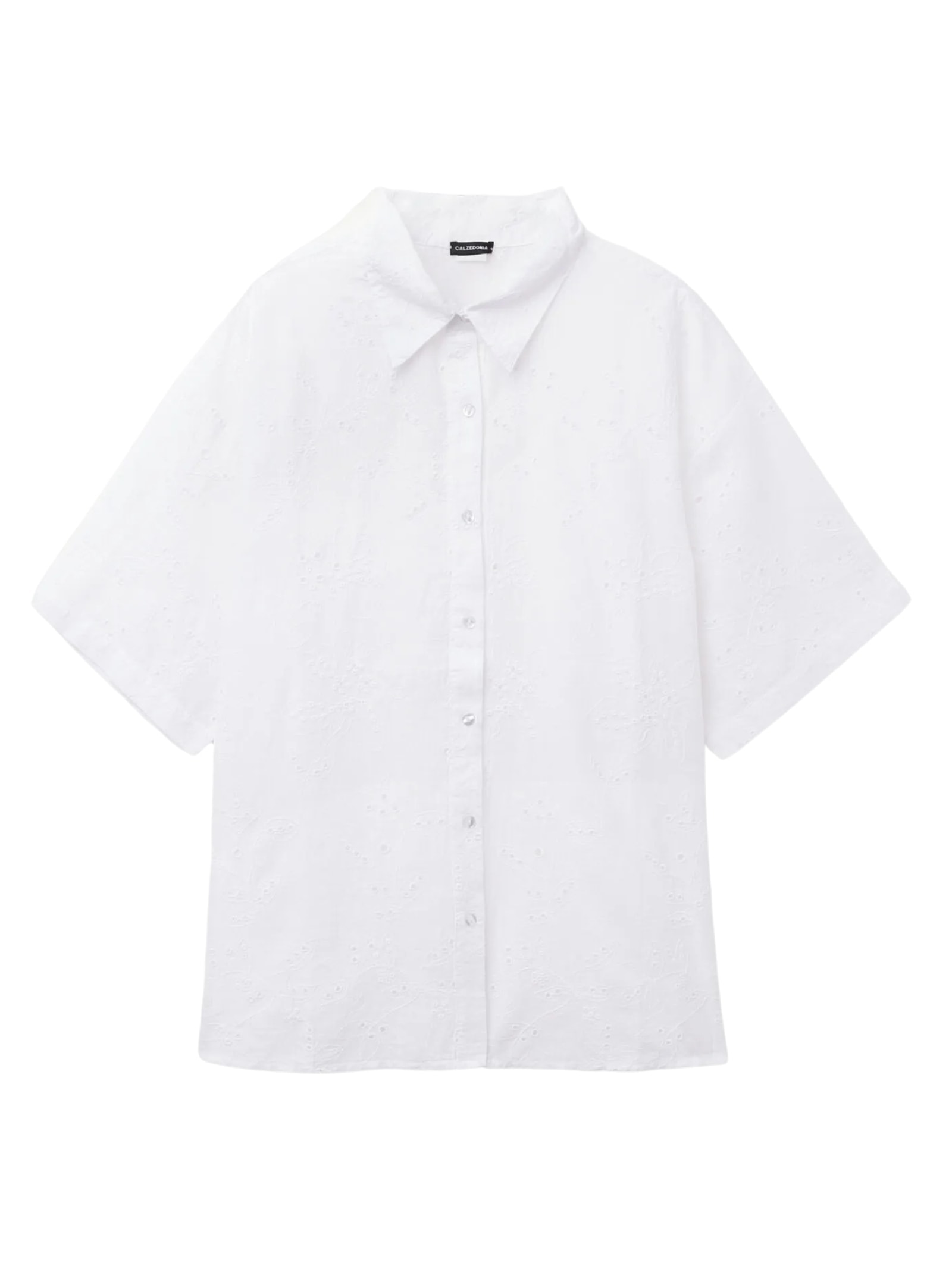 Camisa Curta Com Bordado Sangallo Branco Calzedonia
