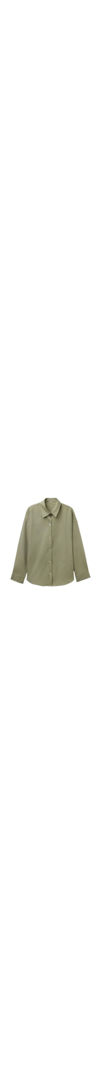 Camisa Curta Em Linho e Viscose - Verde