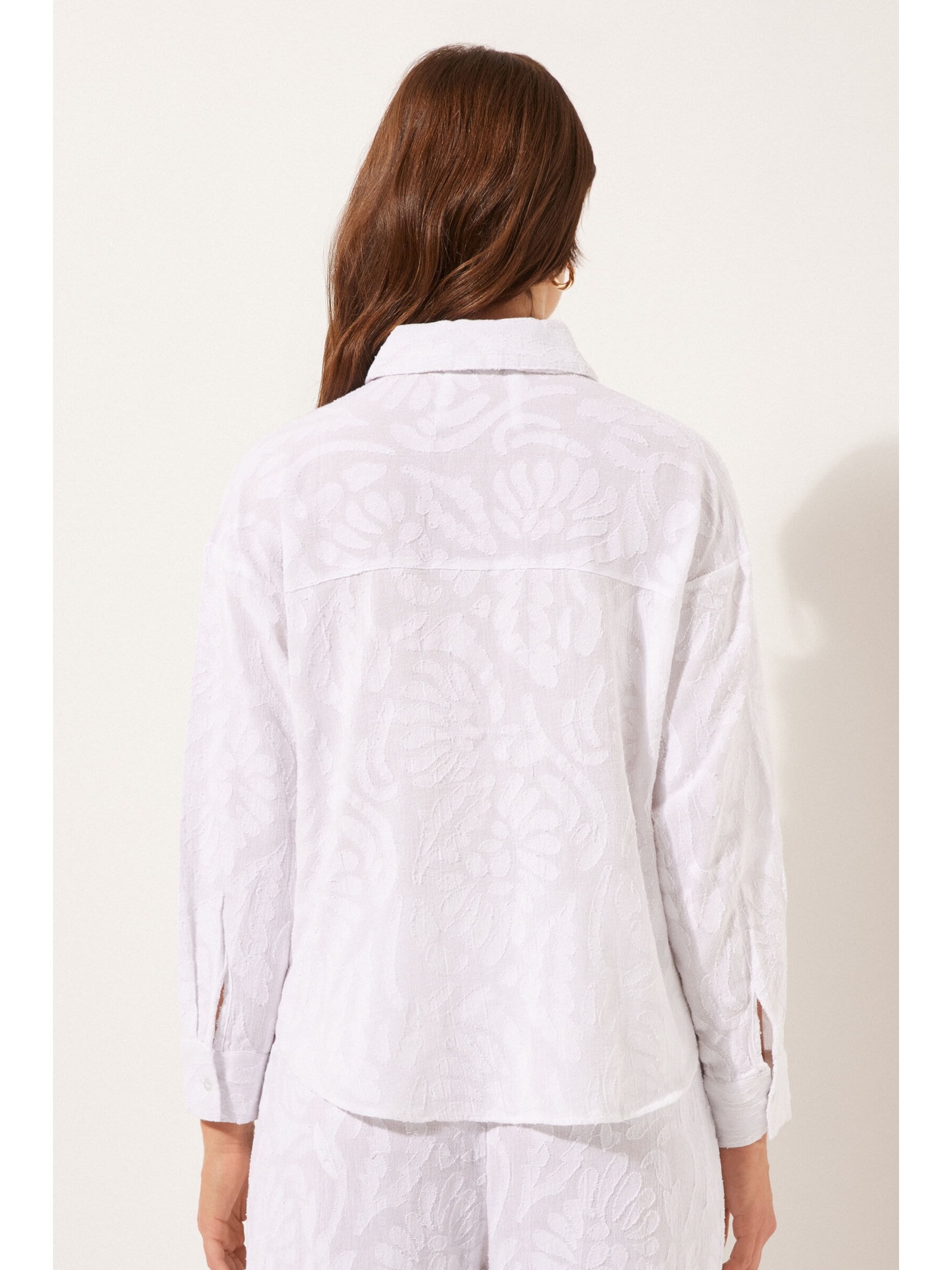Camisa Curta Jacquard Branco Calzedonia