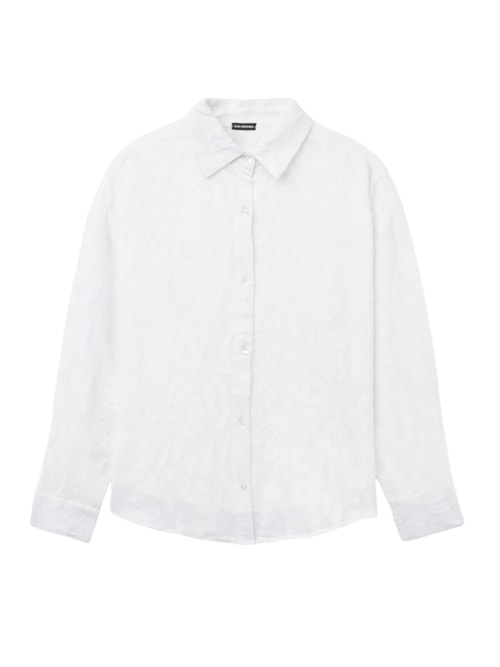 Camisa Curta Jacquard – Branco