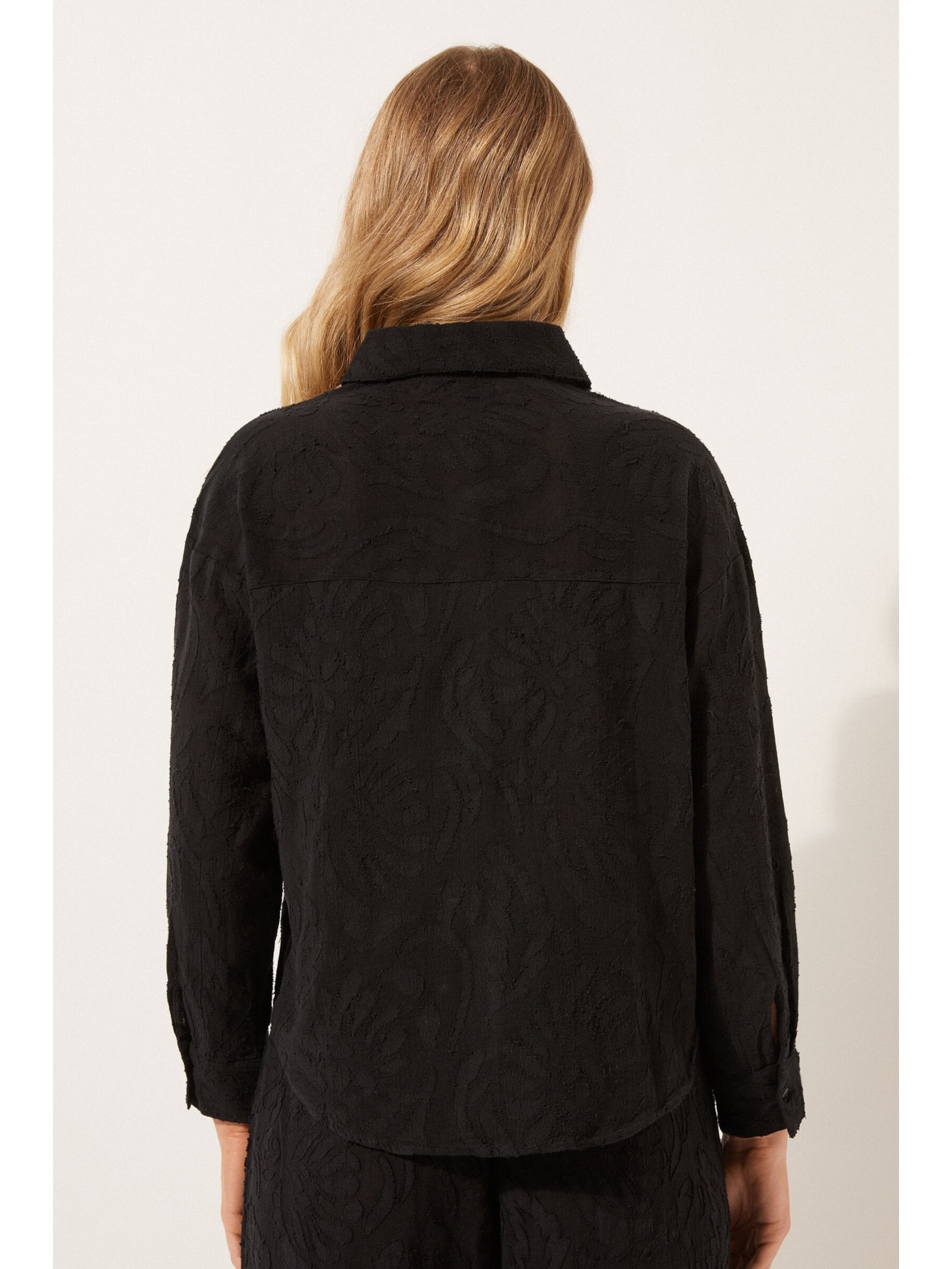 Camisa Curta Jacquard Preto Calzedonia