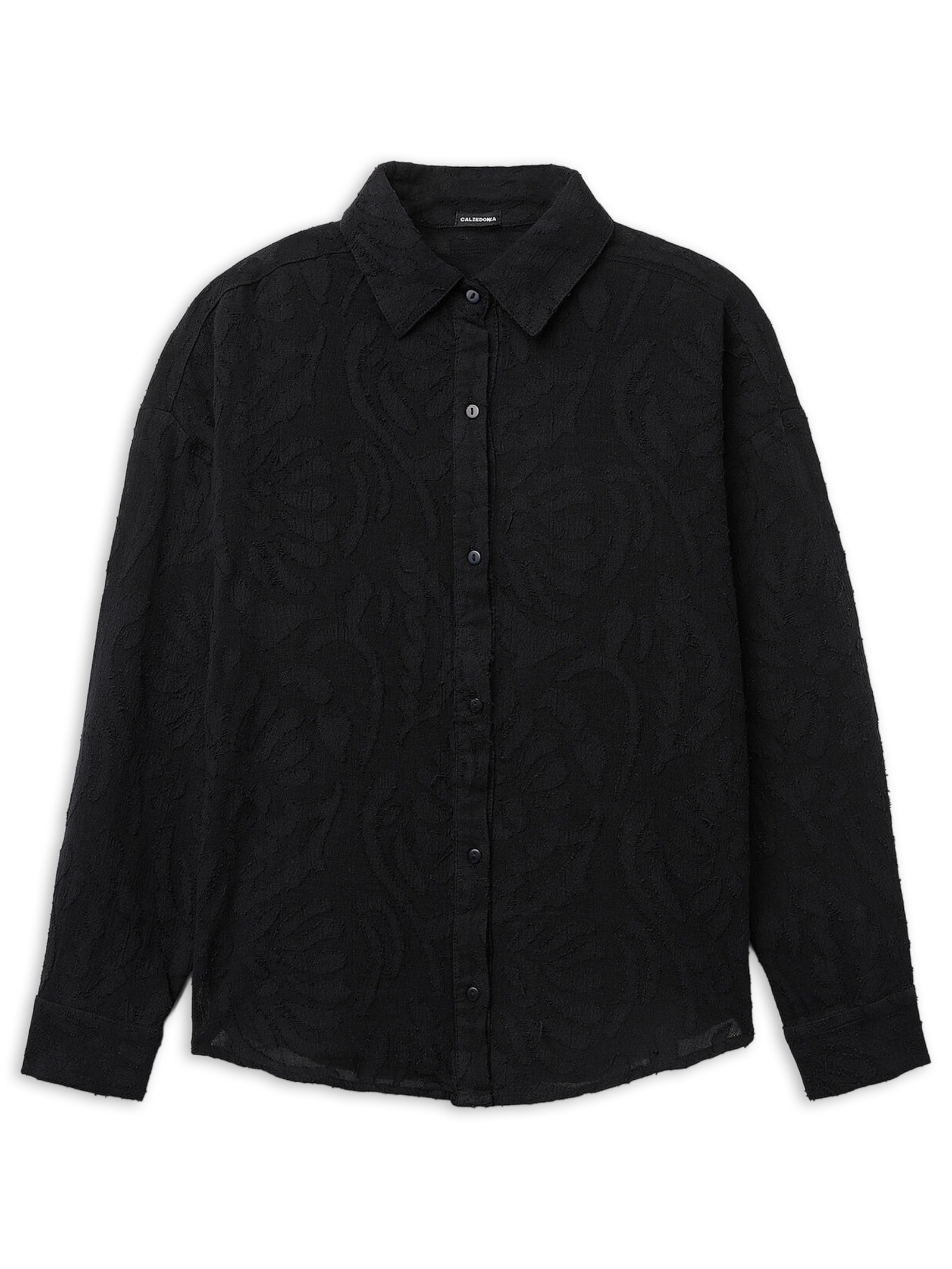 Camisa Curta Jacquard Preto Calzedonia