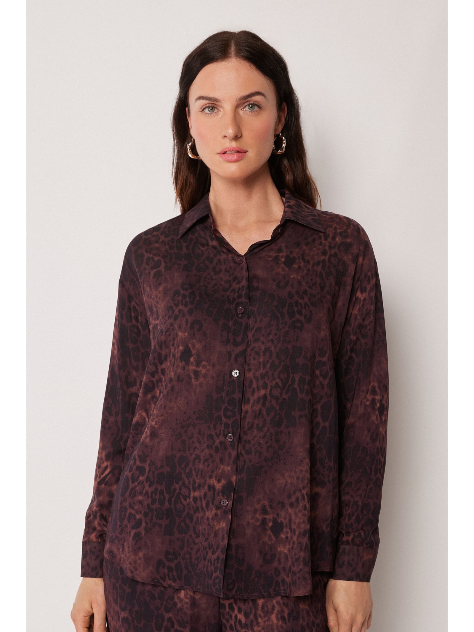 Camisa Dark Animalier Marrom Calzedonia