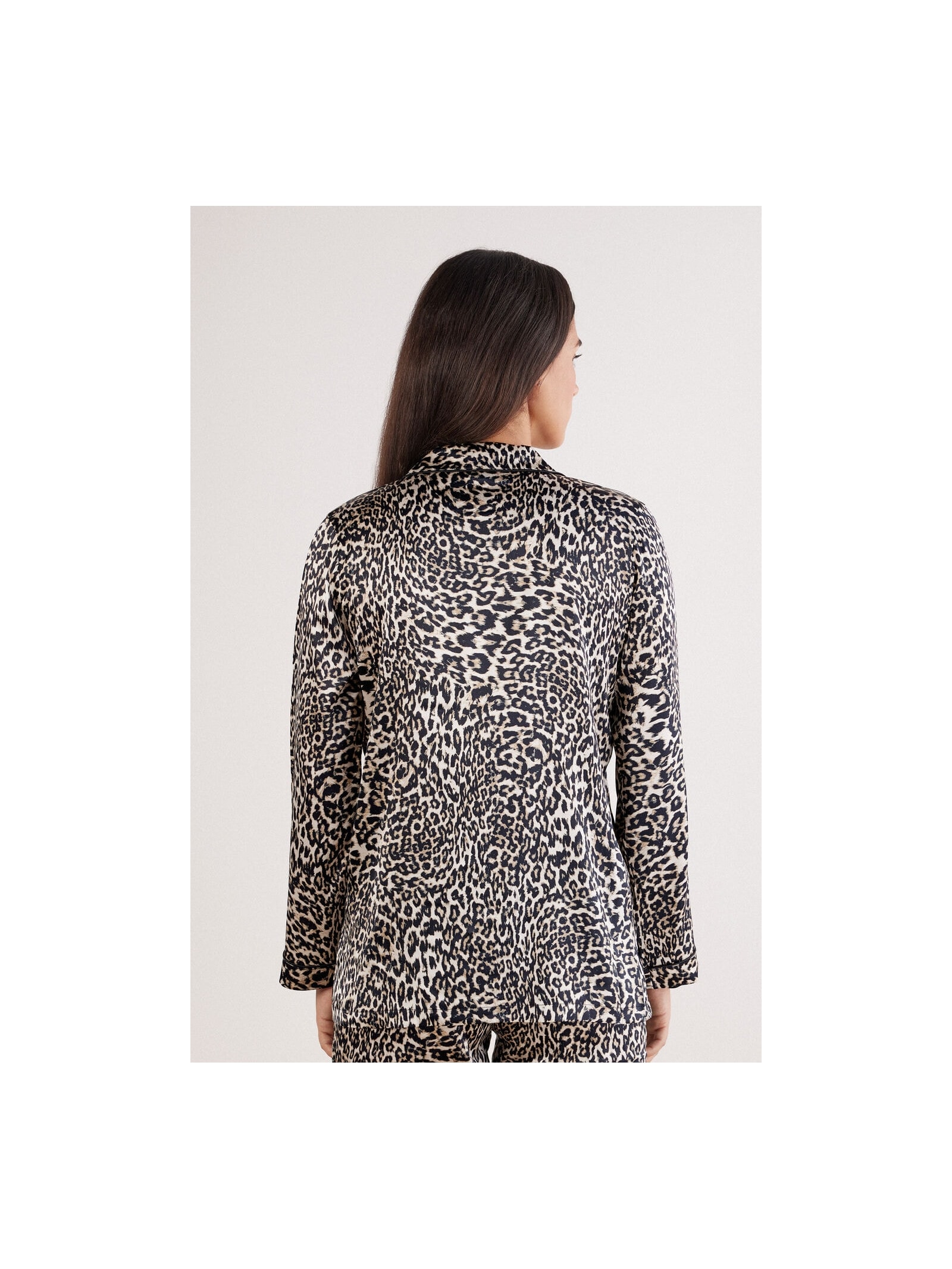 Camisa De Manga Comprida a Moment Of Glamour Em Seda Marrom Intimissimi