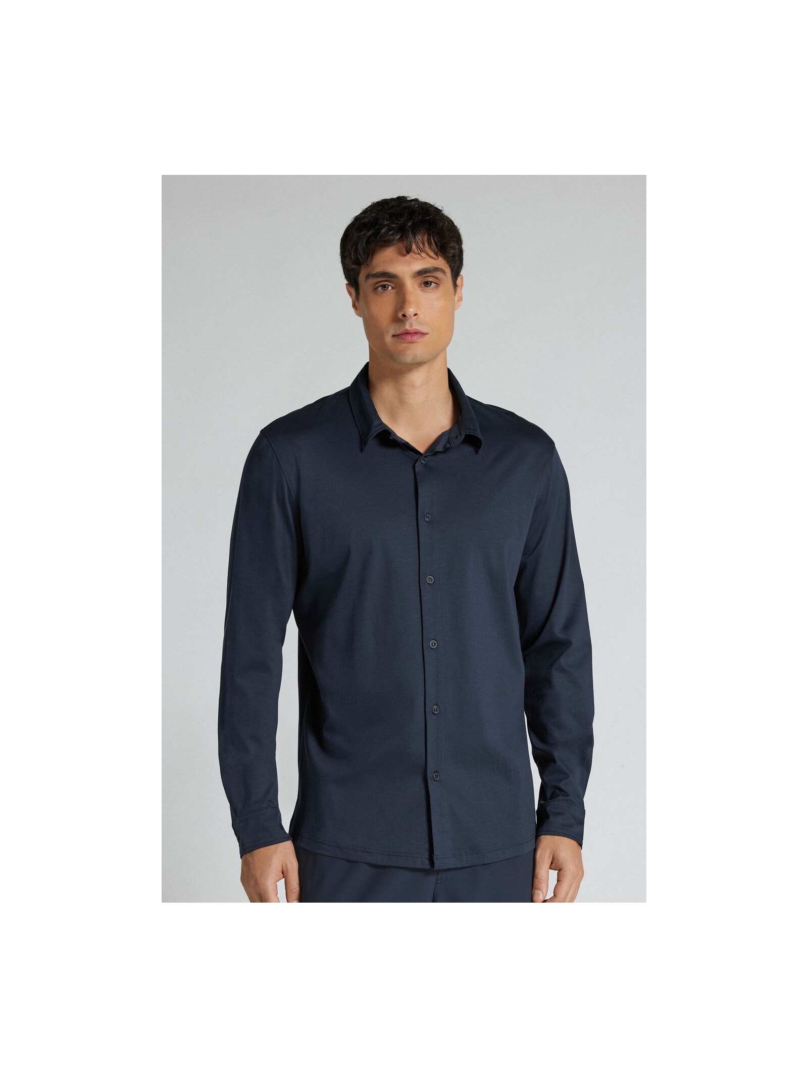Camisa De Manga Comprida Em Algodão Premium Superlight Azul Intimissimi