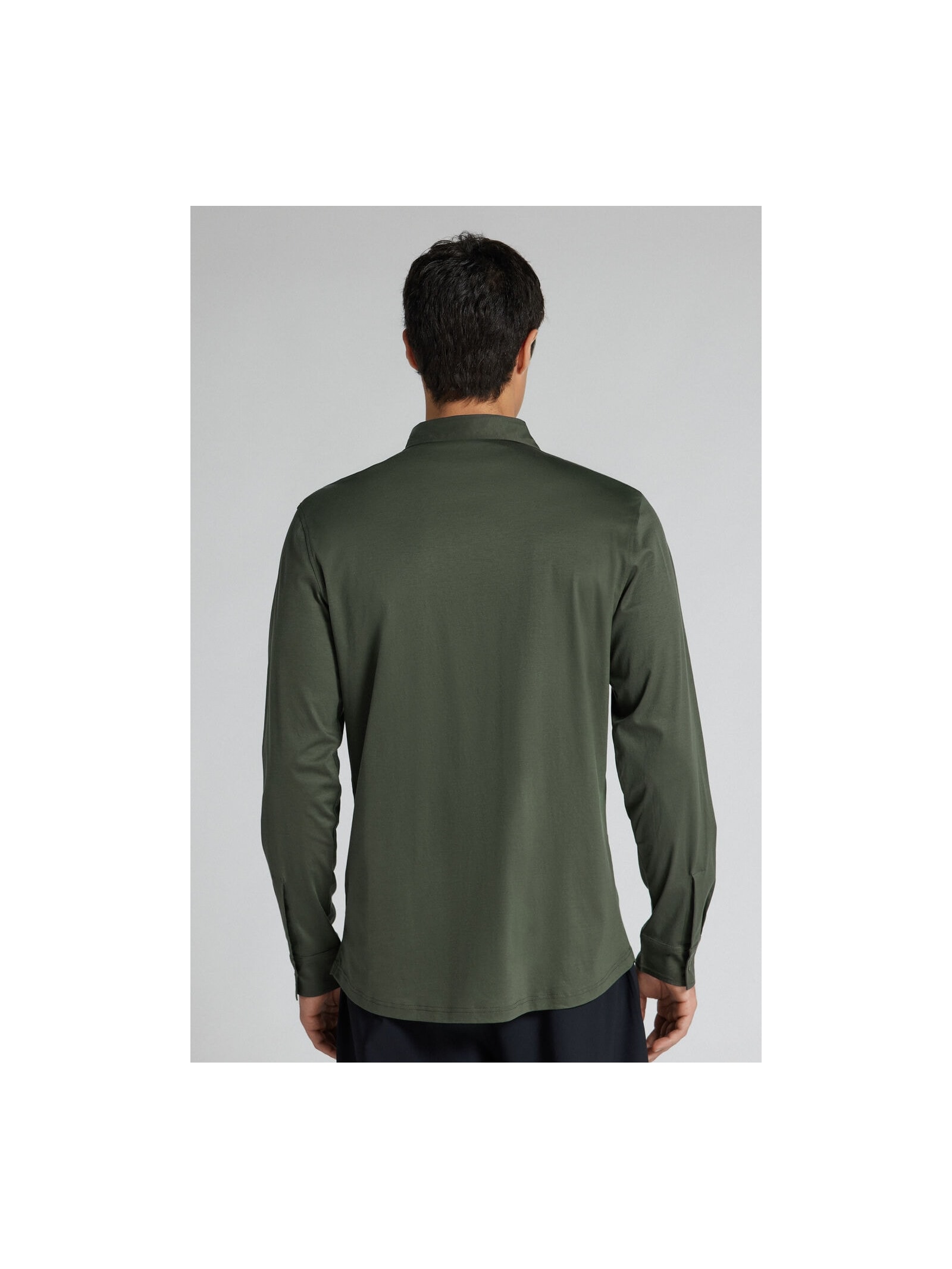 Camisa De Manga Comprida Em Algodão Premium Superlight Verde Intimissimi