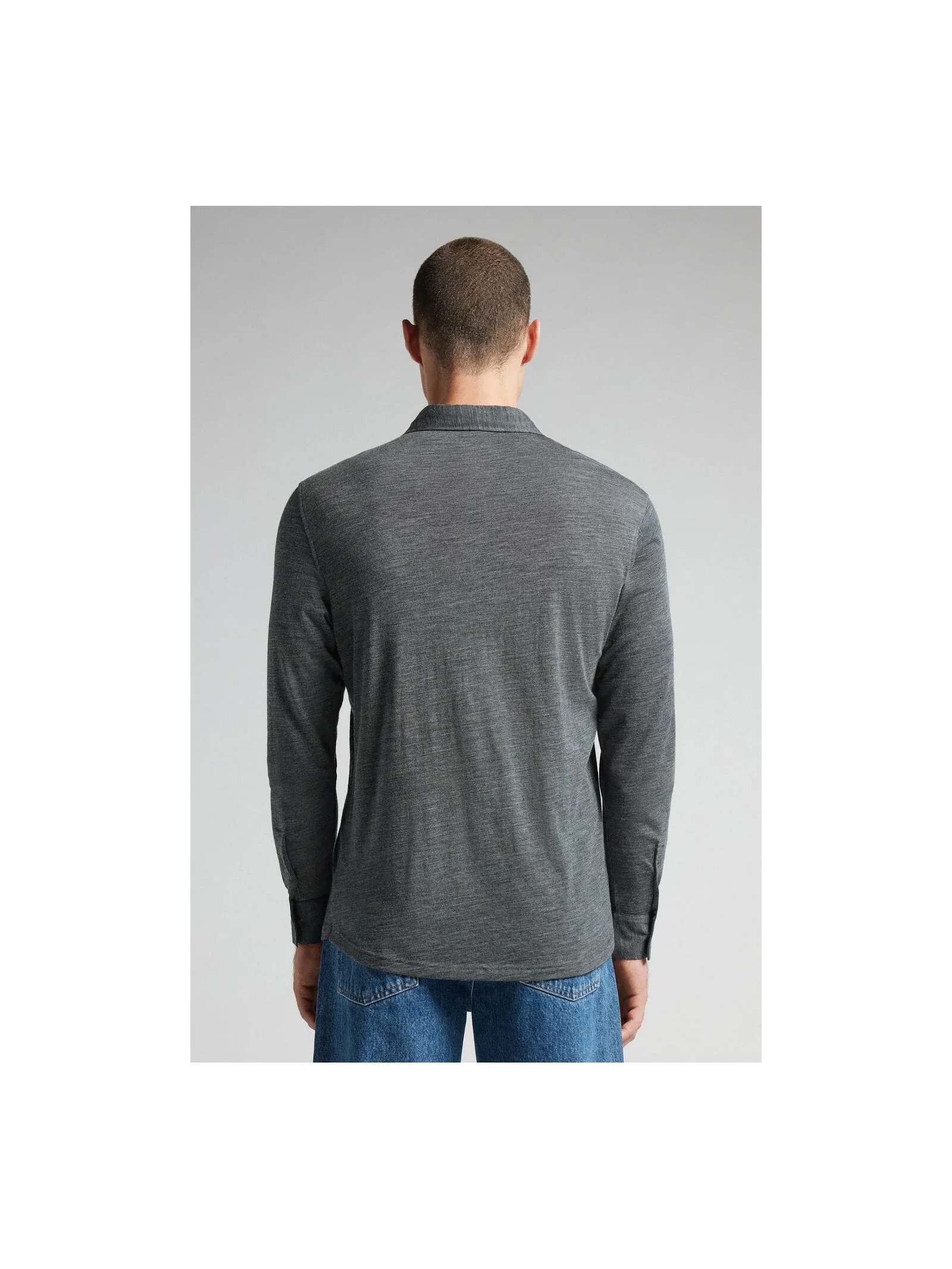 Camisa De Manga Comprida Em Lã Merino Cinza Intimissimi