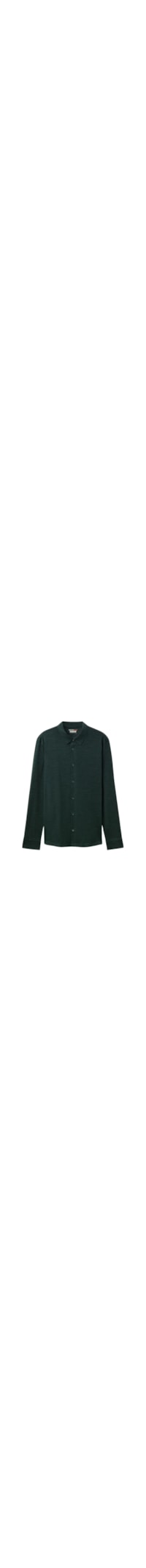 Camisa De Manga Comprida Em Lã Merino - Verde