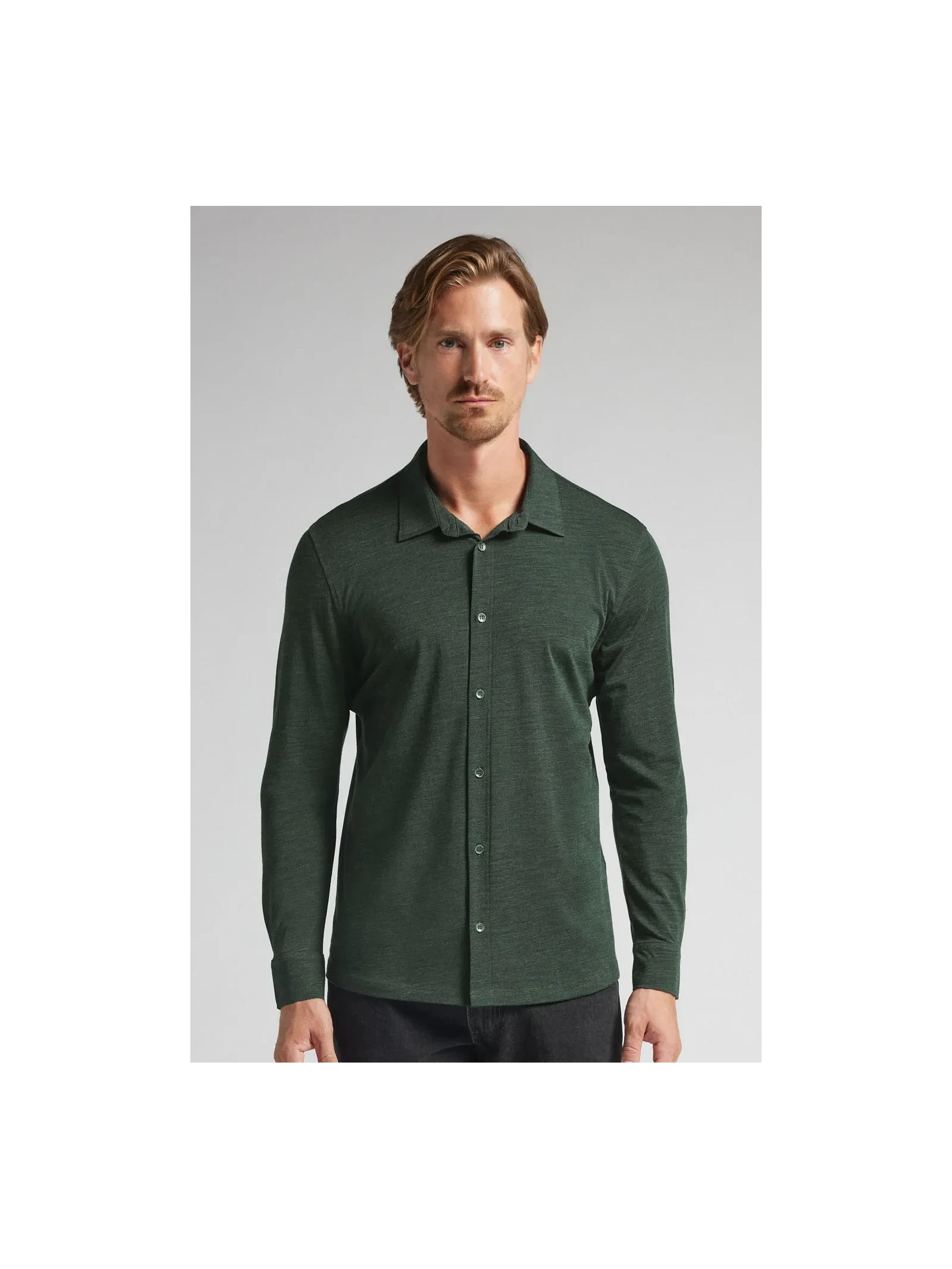 Camisa De Manga Comprida Em Lã Merino Verde Intimissimi