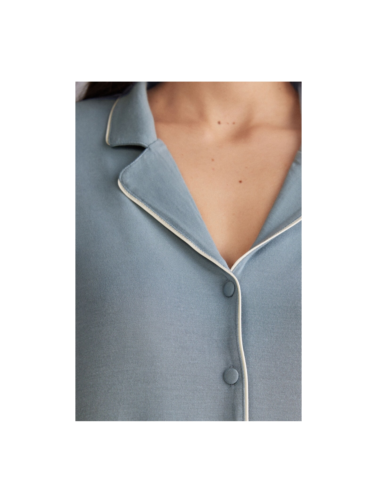 Camisa De Manga Comprida Em Micromodal Azul Intimissimi