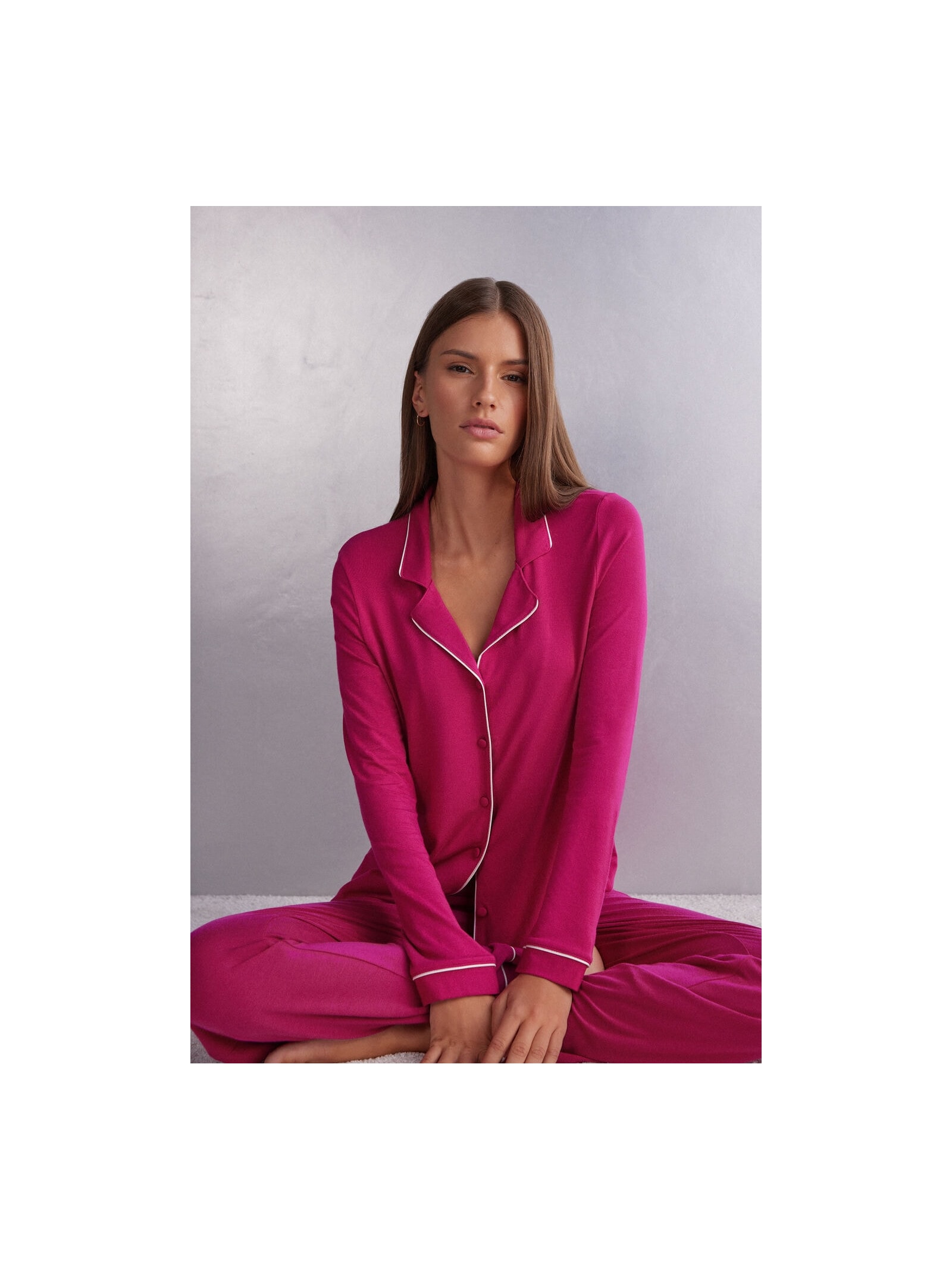 Camisa De Manga Comprida Em Micromodal Rosa Intimissimi