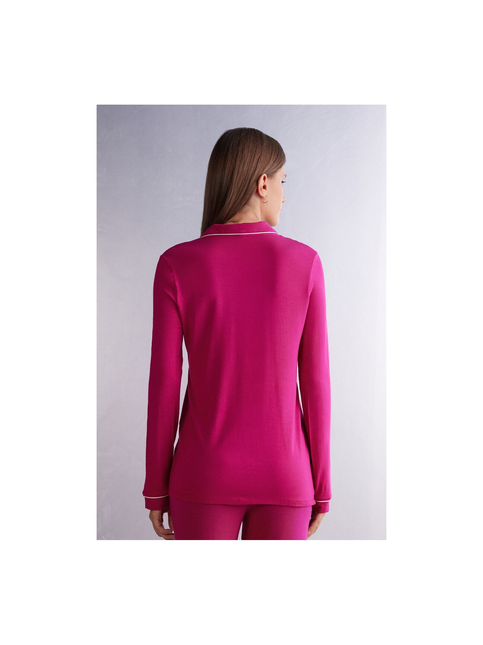 Camisa De Manga Comprida Em Micromodal Rosa Intimissimi