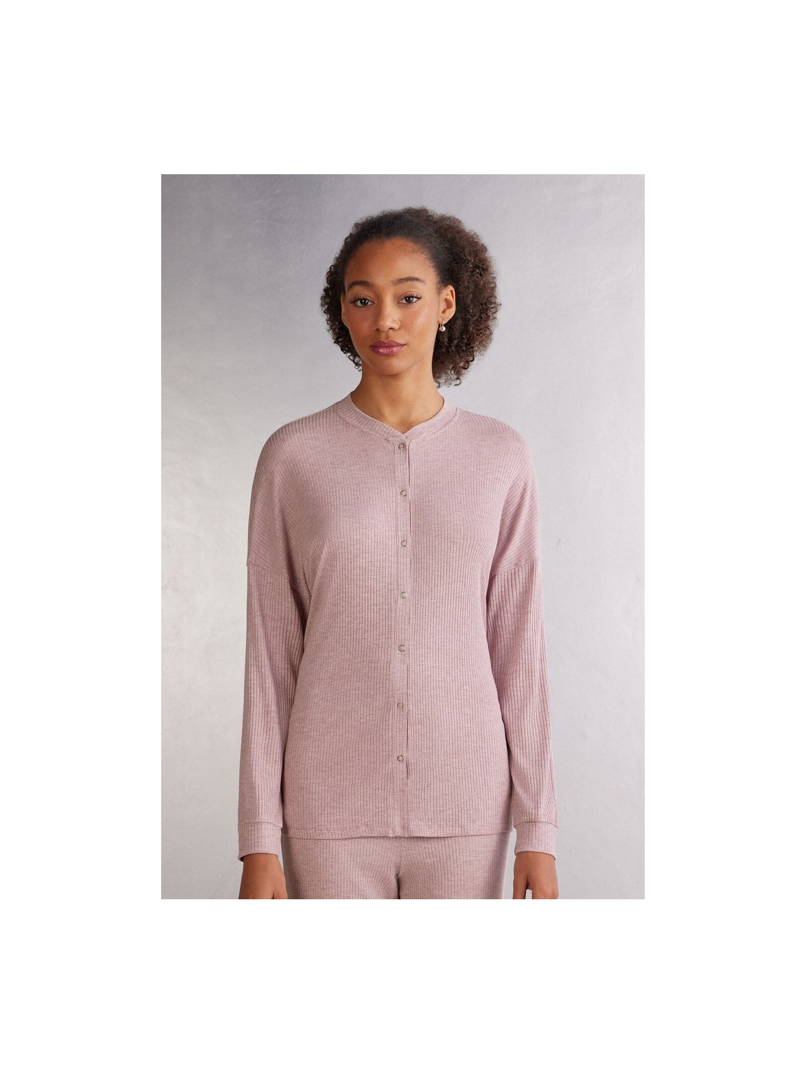 Camisa De Manga Comprida Em Modal Chic Comfort Rosa Intimissimi