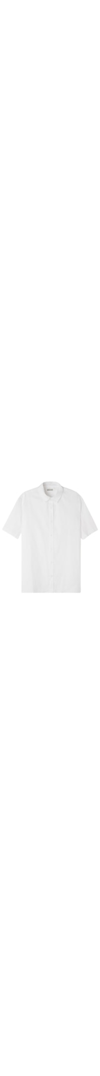 Camisa De Manga Curta Em Linho e Algodão - Branco