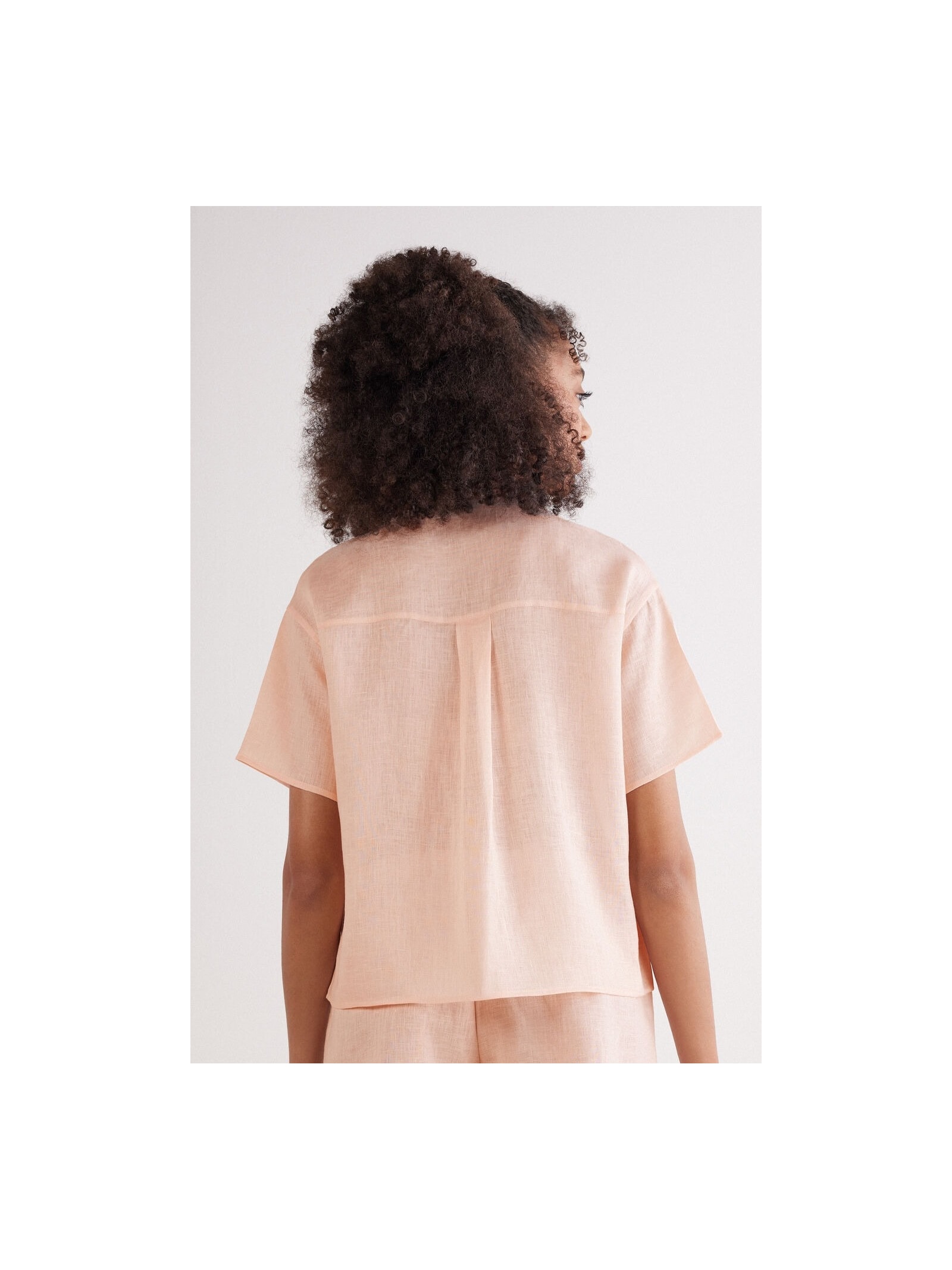 Camisa De Manga Curta Em Linho The Pure Linen Rosa Intimissimi