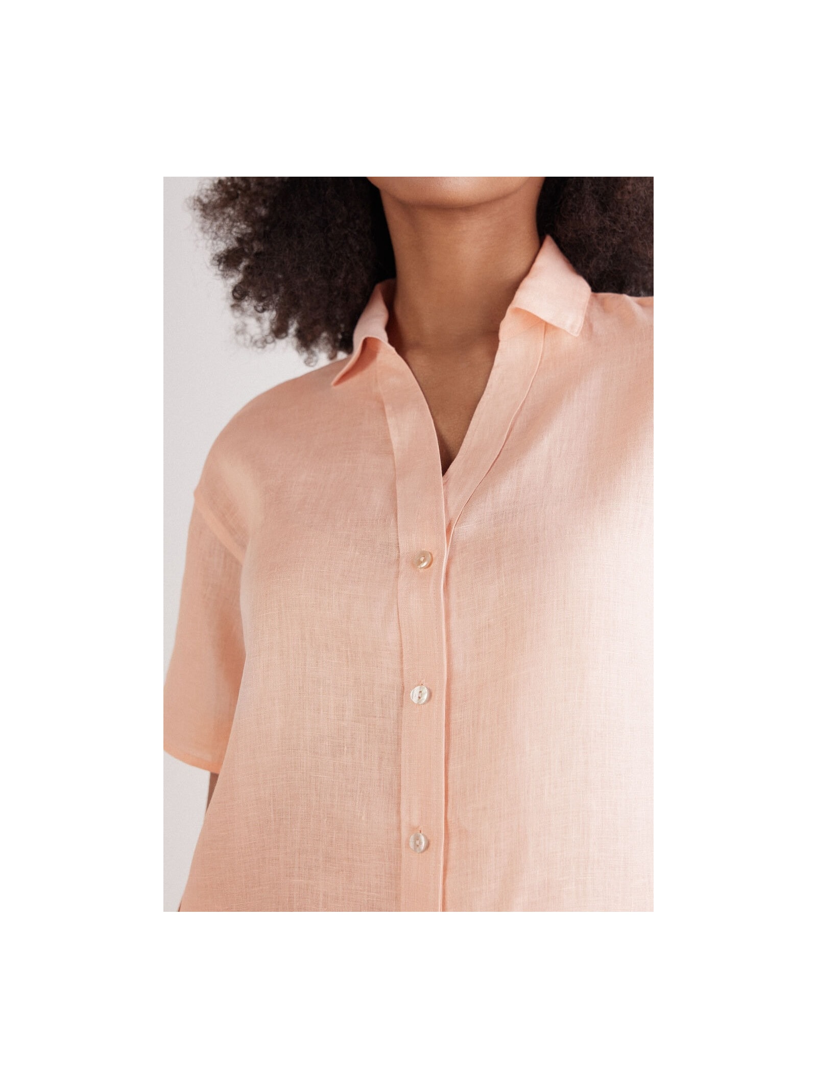 Camisa De Manga Curta Em Linho The Pure Linen Rosa Intimissimi