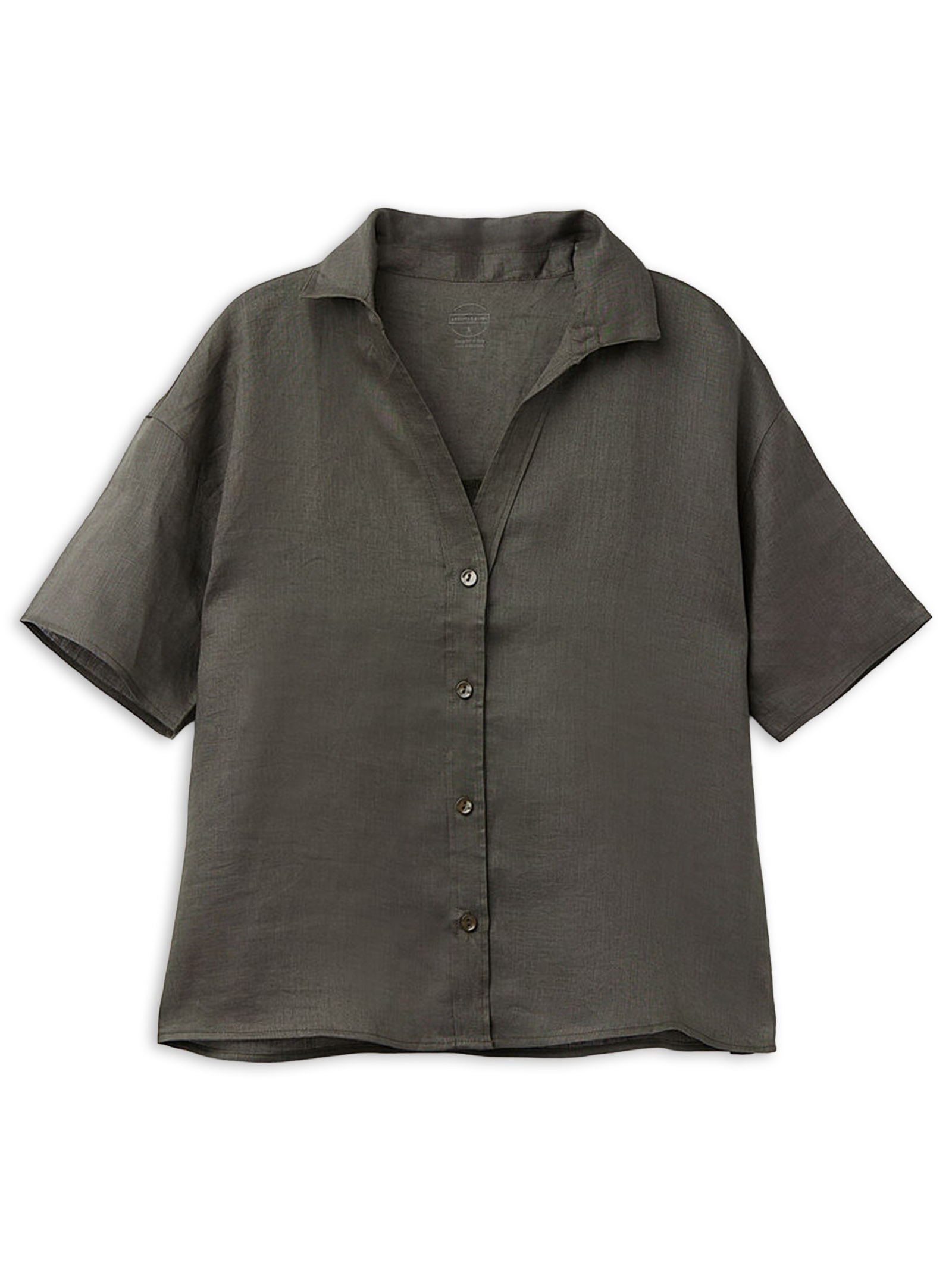 Camisa De Manga Curta Em Linho The Pure Linen Verde Intimissimi