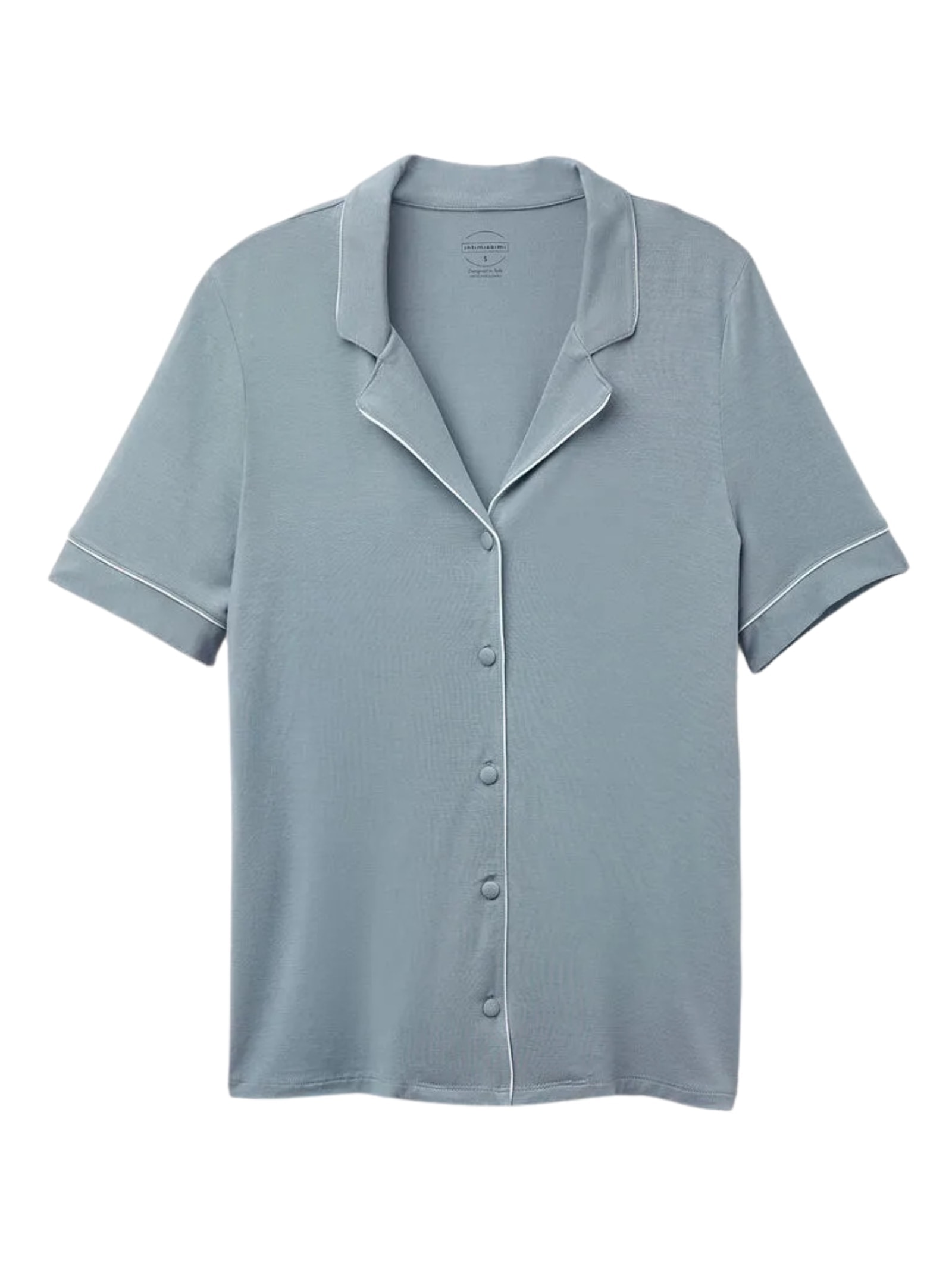Camisa De Manga Curta Em Modal Azul Intimissimi