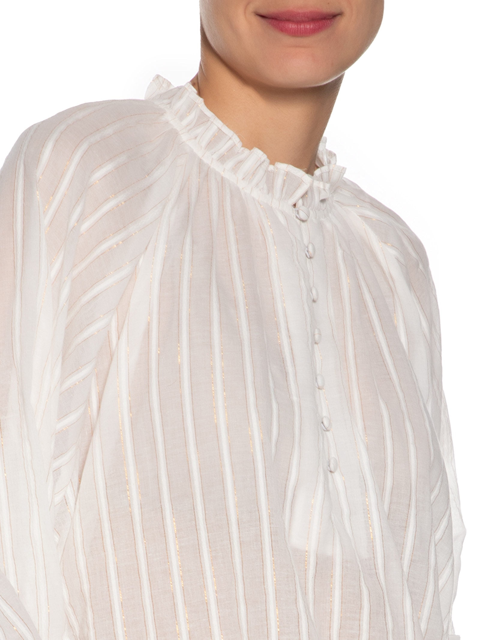 Camisa De Voil Com Luréx Branco Animale Jeans