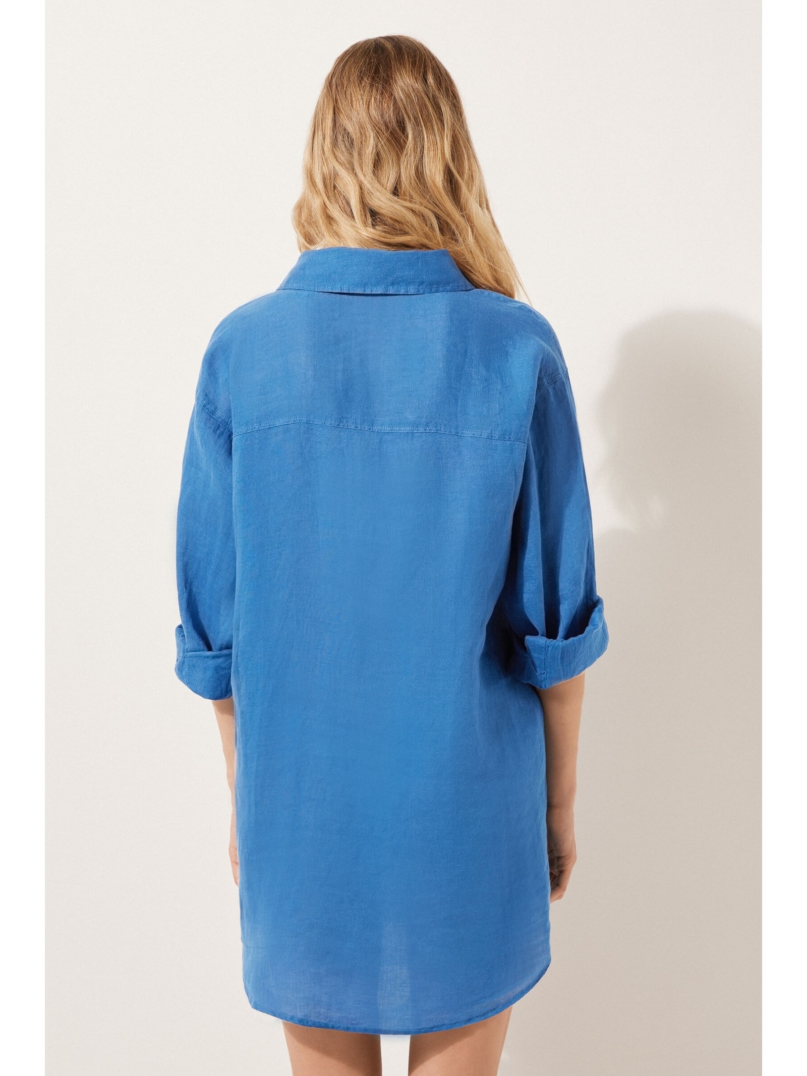 Camisa Em Linho Azul Calzedonia