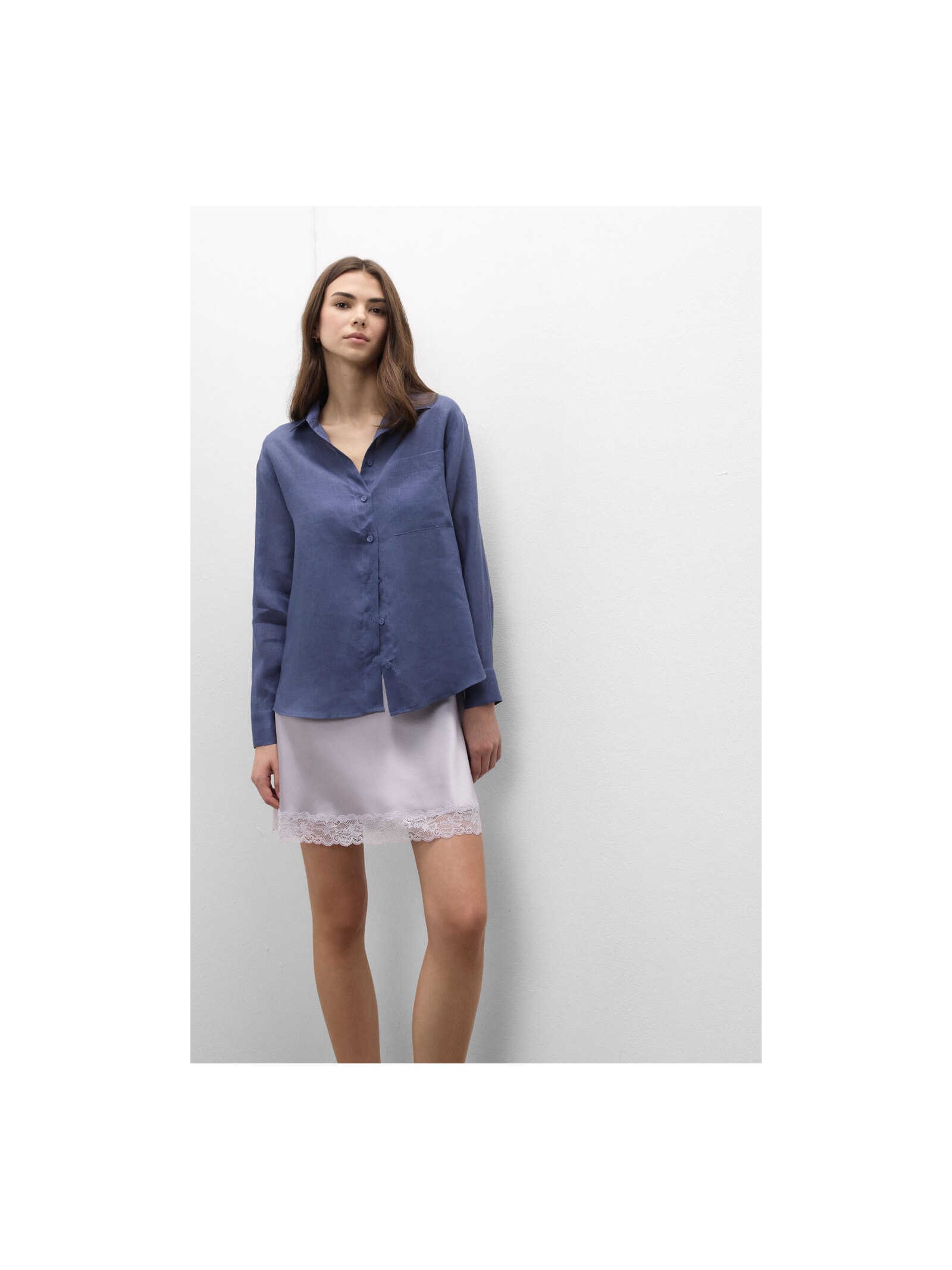 Camisa Em Linho Azul Intimissimi