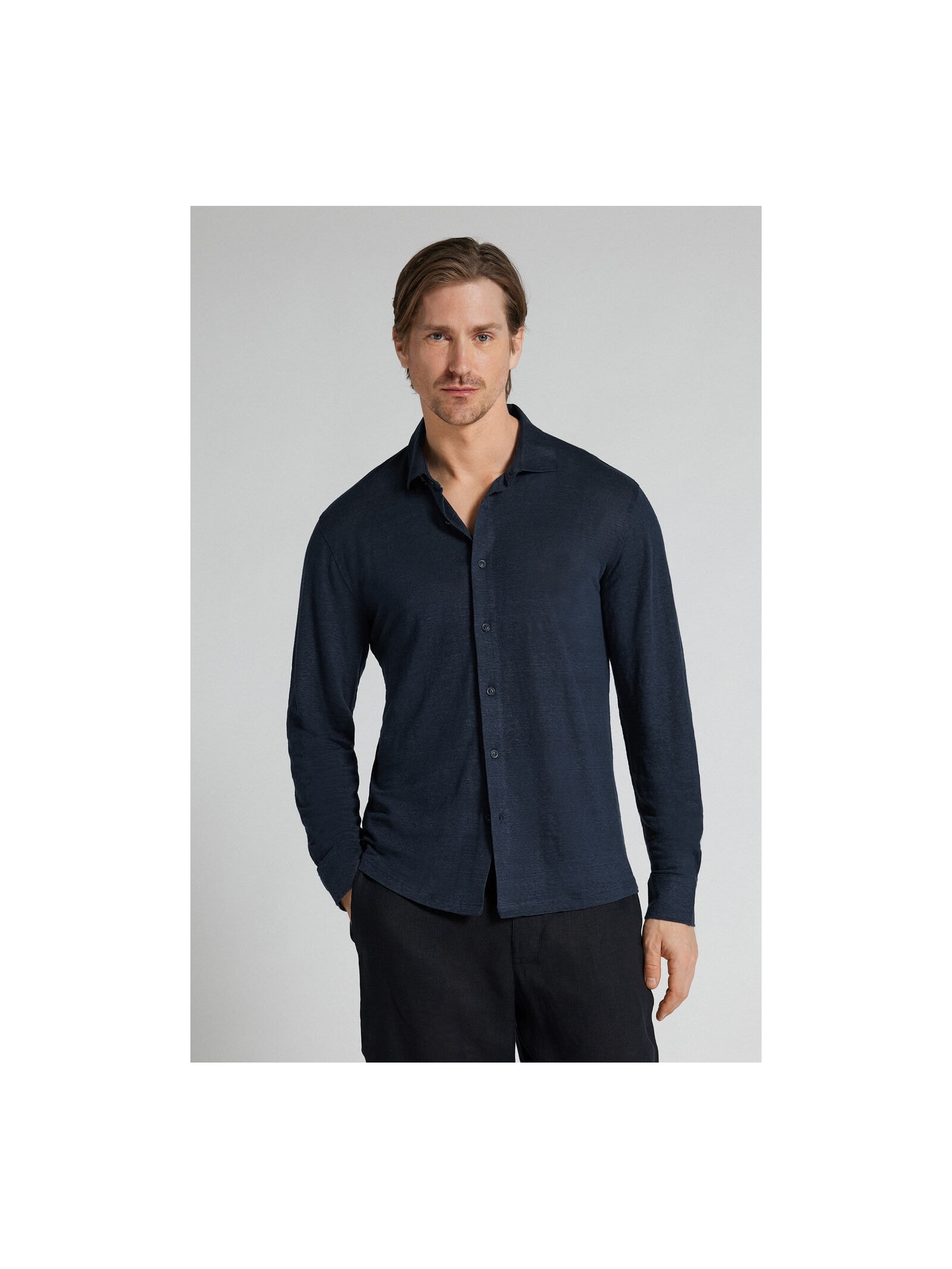 Camisa Em Linho Azul Intimissimi